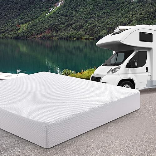 Hcore Green Tea - Colchón de espuma viscoelástica de firmeza media, tamaño King corto, colchón de RV en una caja, certificado CertiPUR-US