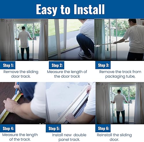 Miniatura 4 de CBW Puertas correderas Puertas correderas doble panel pista (1, 96 pulgadas)