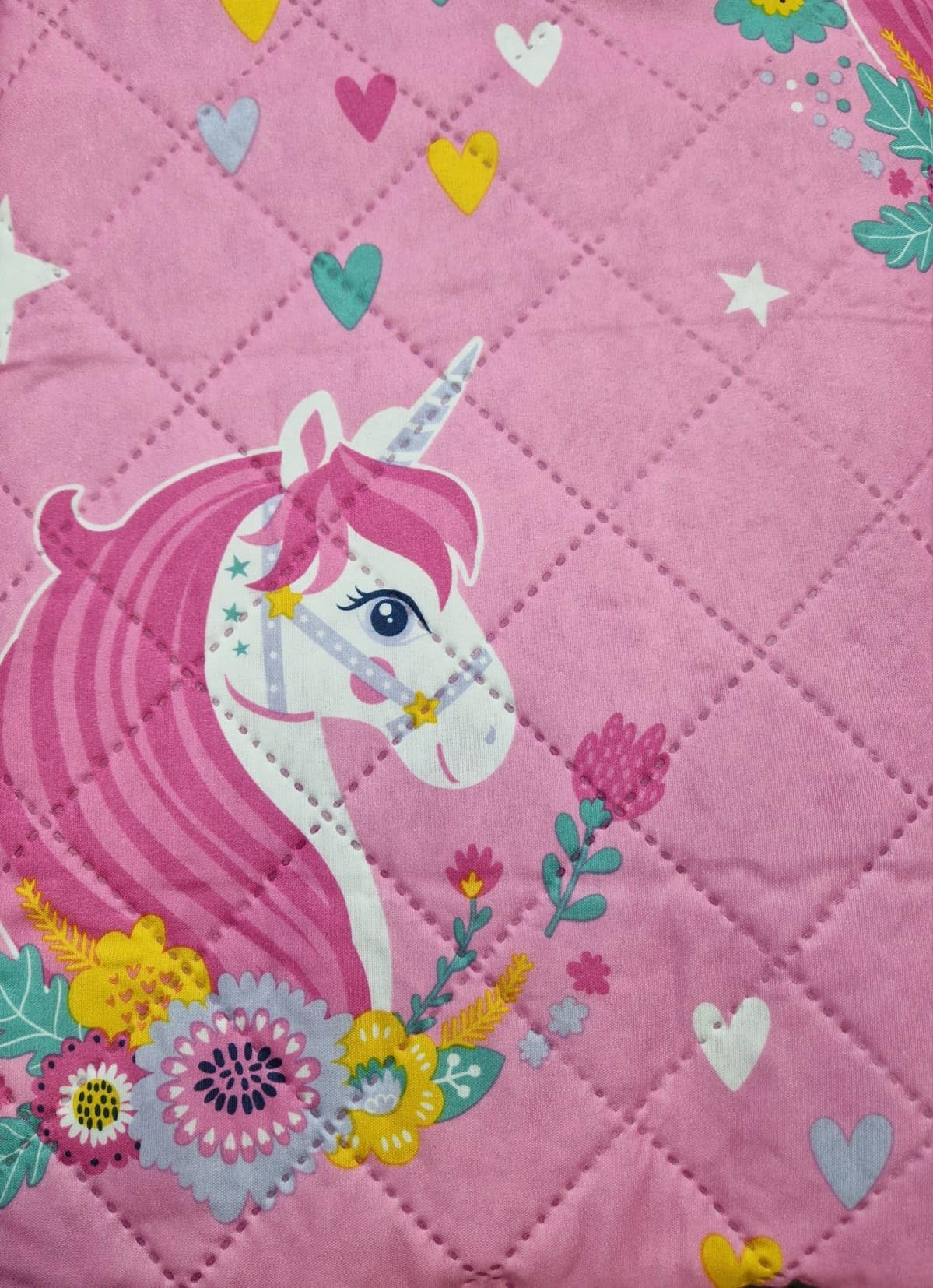 Alfionapoli Trapuntino Singolo Primaverile Estivo Morbida Microfibra - Copriletto Trapuntato Leggero Bambini UNICORNO