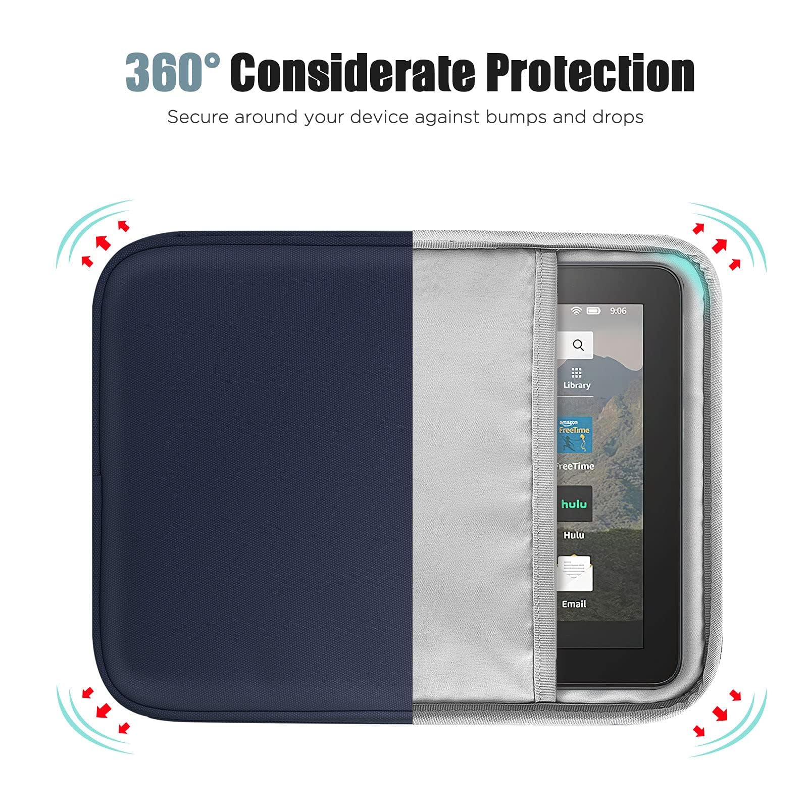 TiMOVO 8-9 Inch Tablet Sleeve Case for All-New iPad Mini 7 (A17 Pro, 2024), iPad Mini 6 (8.3-Inch, 2021), iPad Mini 5/4/3/2/1, Portable Protective Pouch Bag for iPad Mini, Indigo