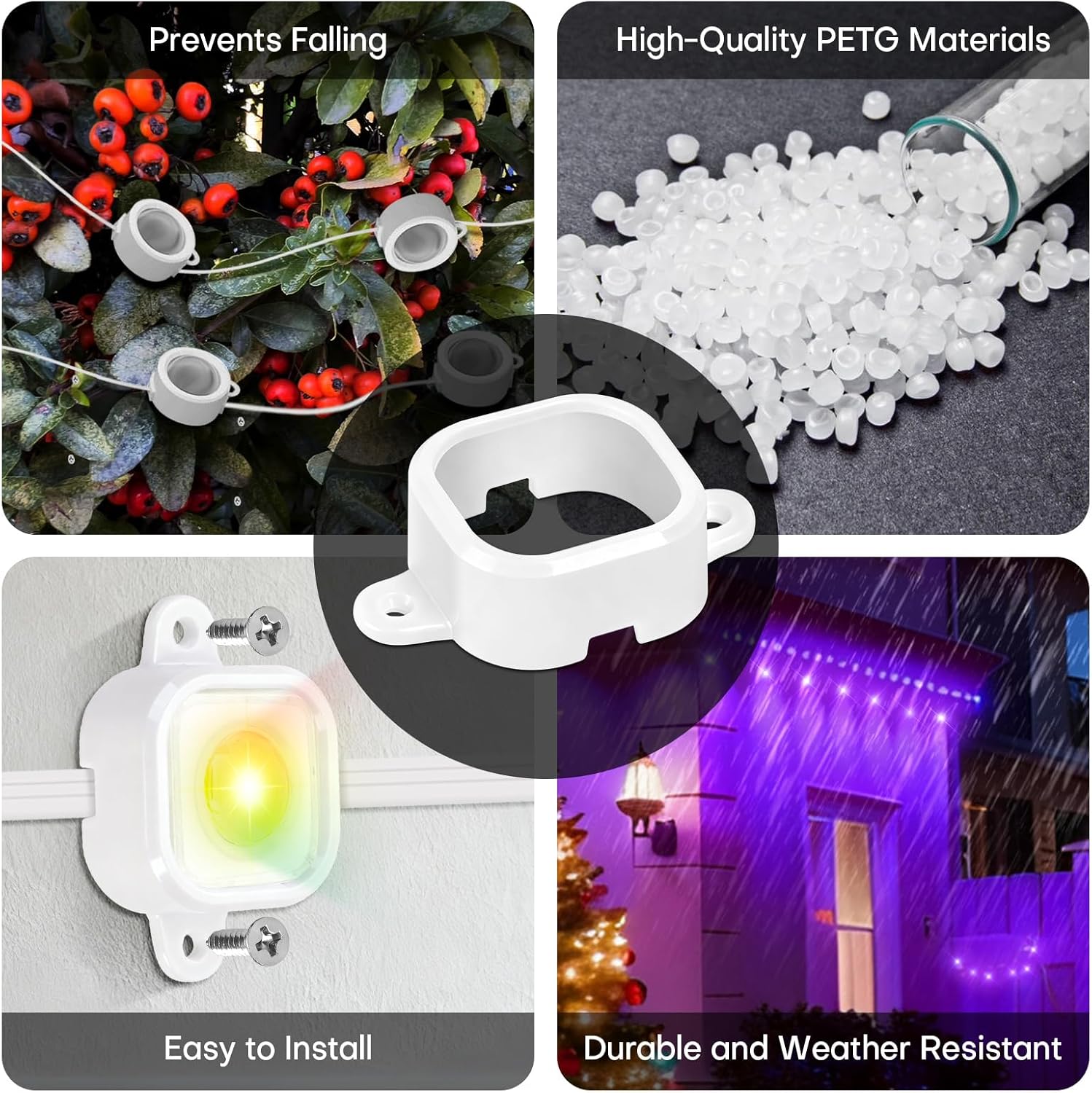 125 Pcs Mounting Brackets Compatible with Govee H706, for Outdoor Lights Pro H706 Installation | Light Clips Compatible with Govee Pro H706 Replacement | Adhesive Alternative | 65/95/125 Pcs Options - Image 5