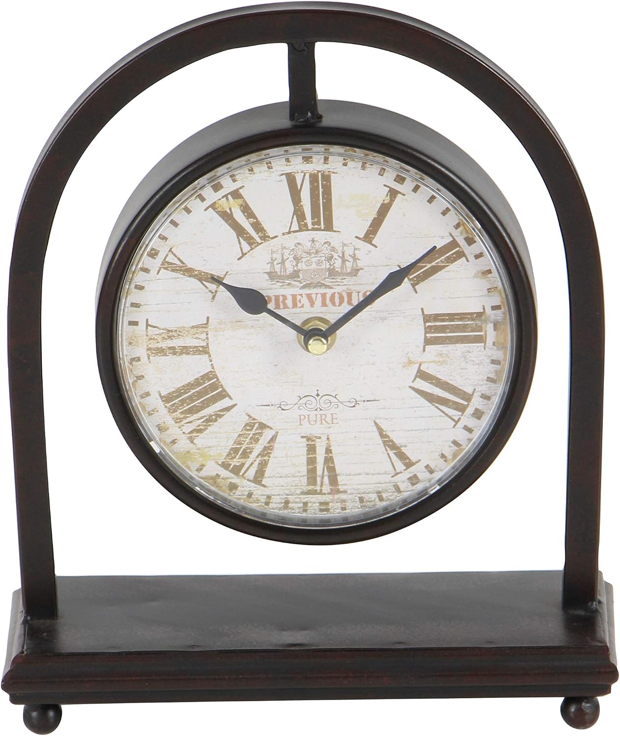 Deco 79 Metal Pendulum Stand Clock, Set of 4 11"H, 9"W, Black