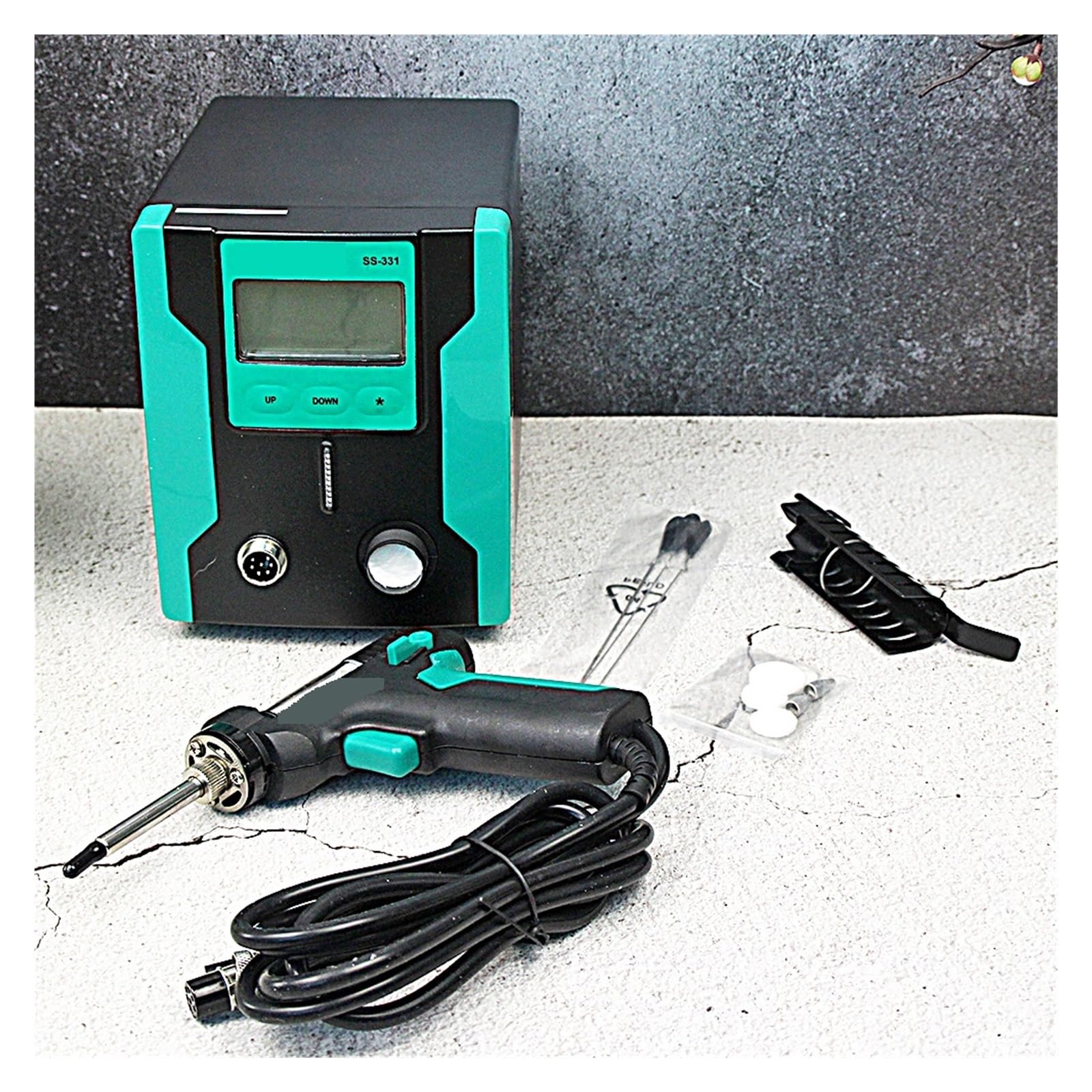 Stacja Lutownicza Elektryczny Pistolet Ssący Do Lutowania SS-331 SS-331H ESD LCD Cyfrowa Pompa Cyny BGA Pochłanianie Ssania Lutownica Gorąca Stacja Rozlutowująca(Desoldering table)