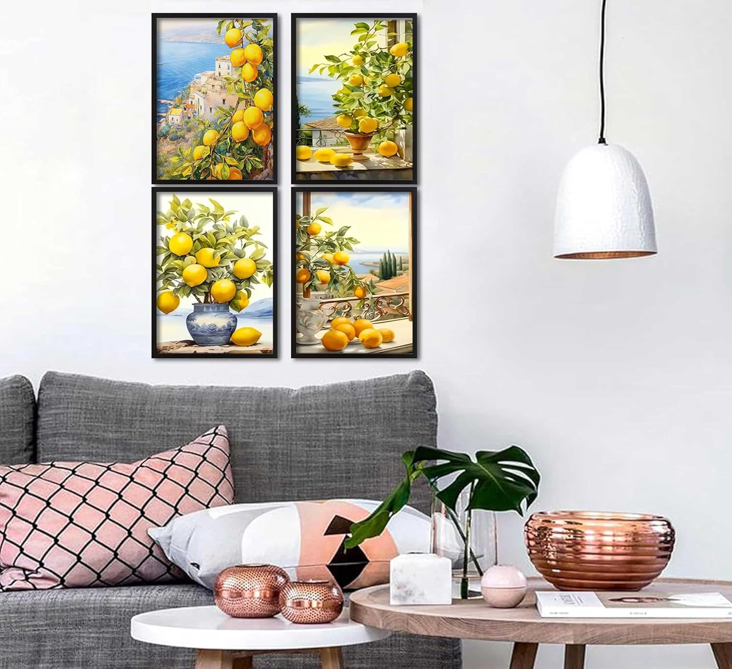 Paint by Number Kit for Adults 12x16inch Lemon Tree Scenery, 4 Pack DIY Painting by Numbers Unframed, Acrylic Paint Art Set for Living Room Bbedroom Home Gifts Decor
