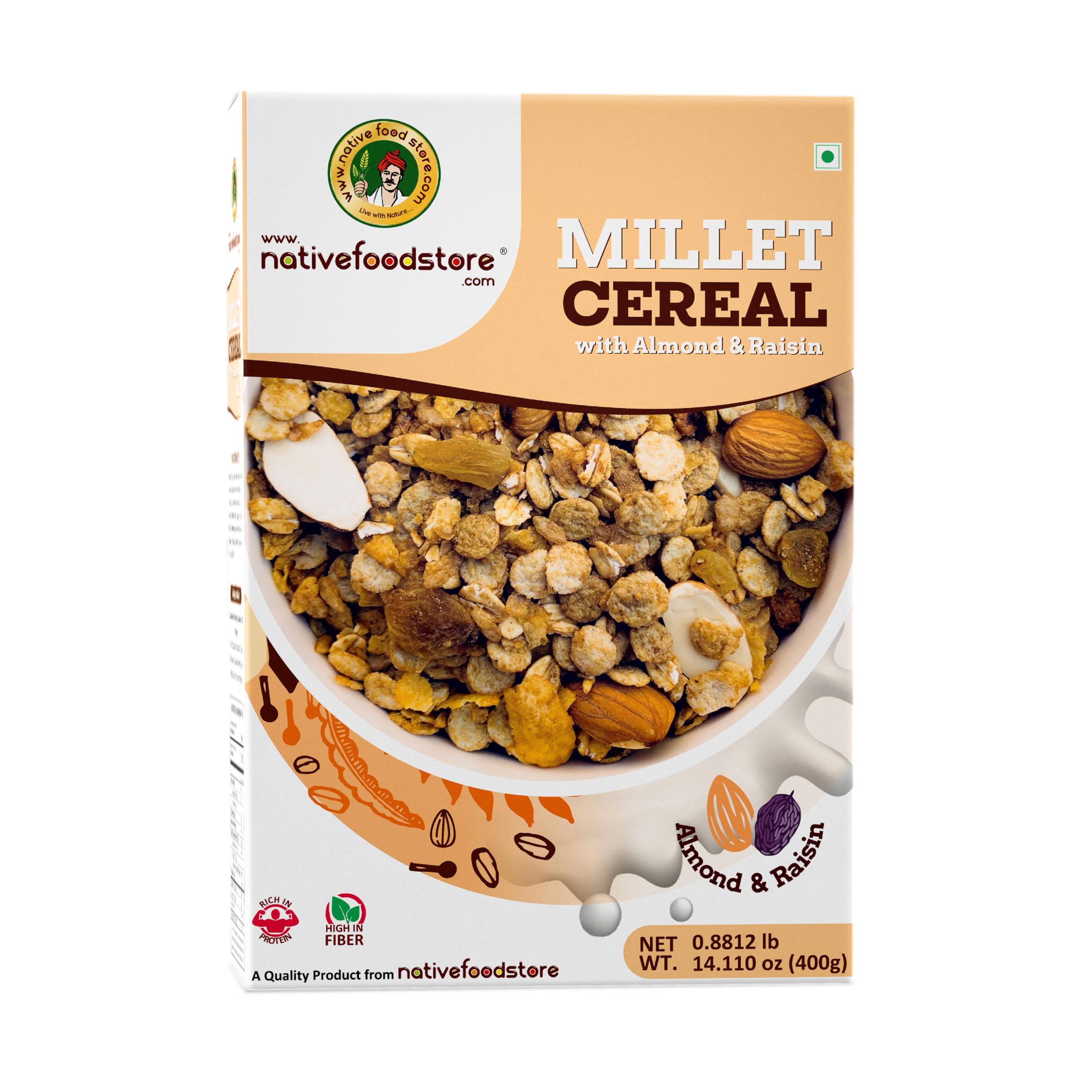 Nativefoodstore Millet Muesli Millet with Almond and Resins-400gms (B08RBQ1X1V) Amazon Price History, Amazon Price Tracker