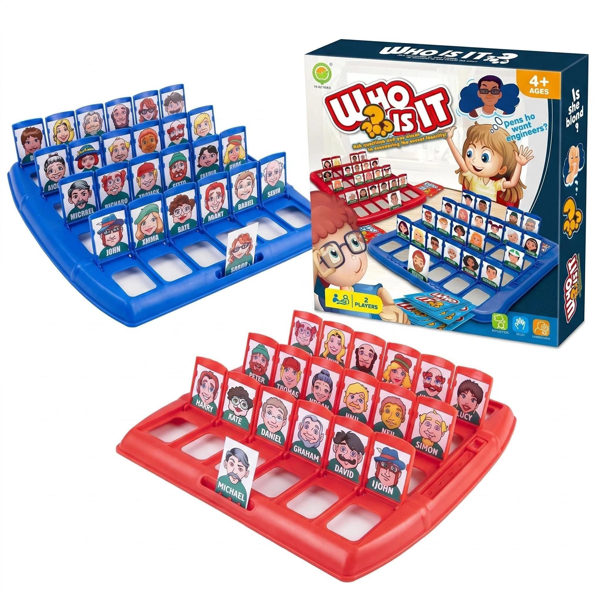 Falafoty Guess Who Game for Kids Adults, Guess Who Is It Fun Family Guessing Board Game, Guessing Who I Am Game, Parent-Child Interactive Toy Educational Game for 2 Players Pocket Travel Game