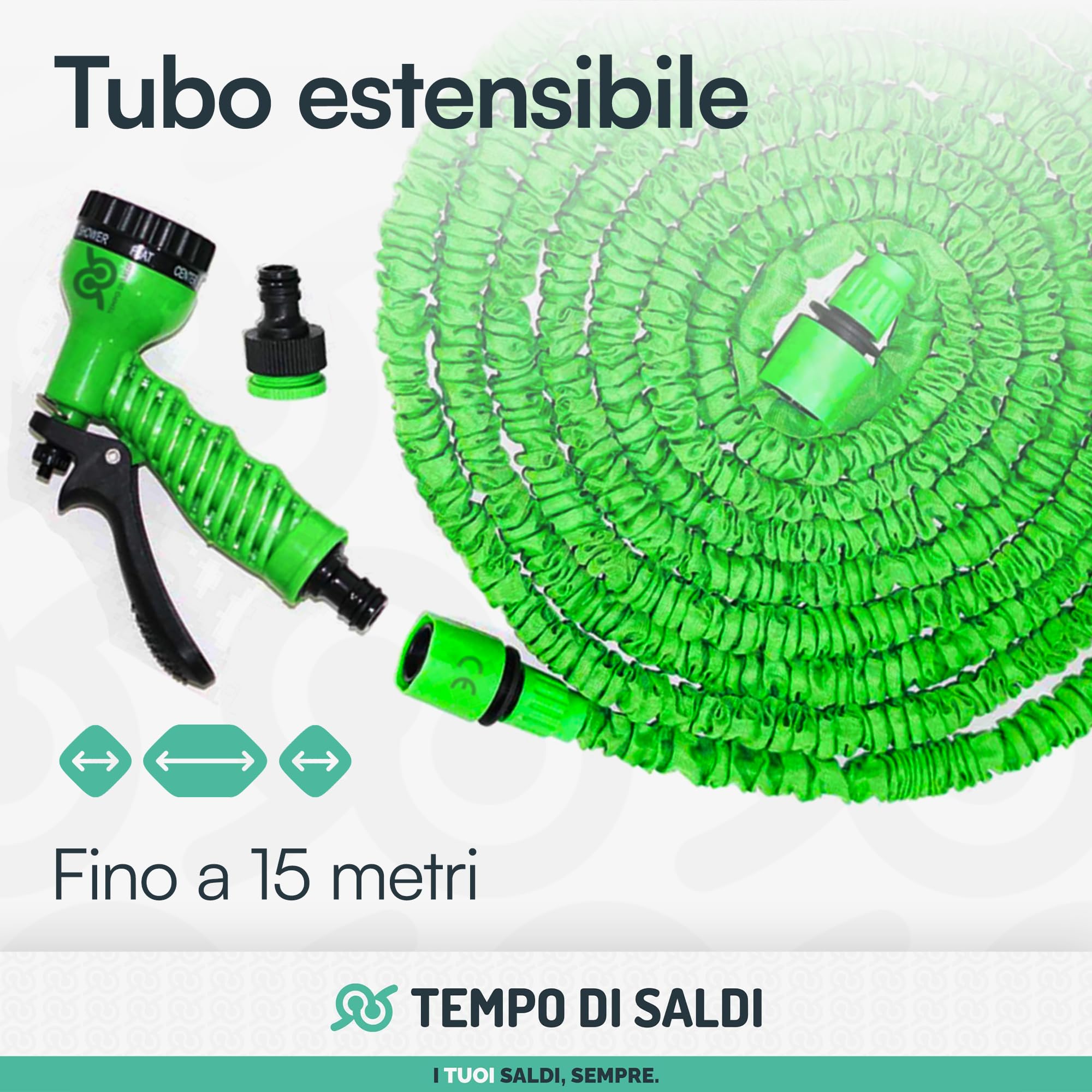 Jsdoin Tubo Acqua Giardino 15 Metri - Tubo Estensibile per Giardino con Pistola a Spruzzo a 10 Funzioni, Canna per Irrigazione con Adattatori da 1/2 e 3/4 per Innaffiare,Giardinaggio e Lavaggio Auto Jsdoin Tubo Acqua Giardino 15 Metri - Tubo Estensibile per Giardino con Pistola a Spruzzo a 10 Funzioni, Canna per Irrigazione con Adattatori da 1/2 e 3/4 per Innaffiare,Giardinaggio e Lavaggio Auto