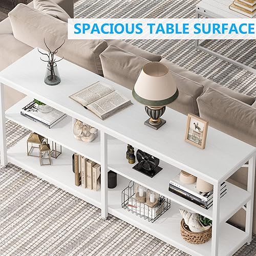Miniatura 5 de Tribesigns Mesa consola extra larga de 70.9 pulgadas, moderna mesa de sofá detrás del sofá con estantes de almacenamiento, mesa de entrada