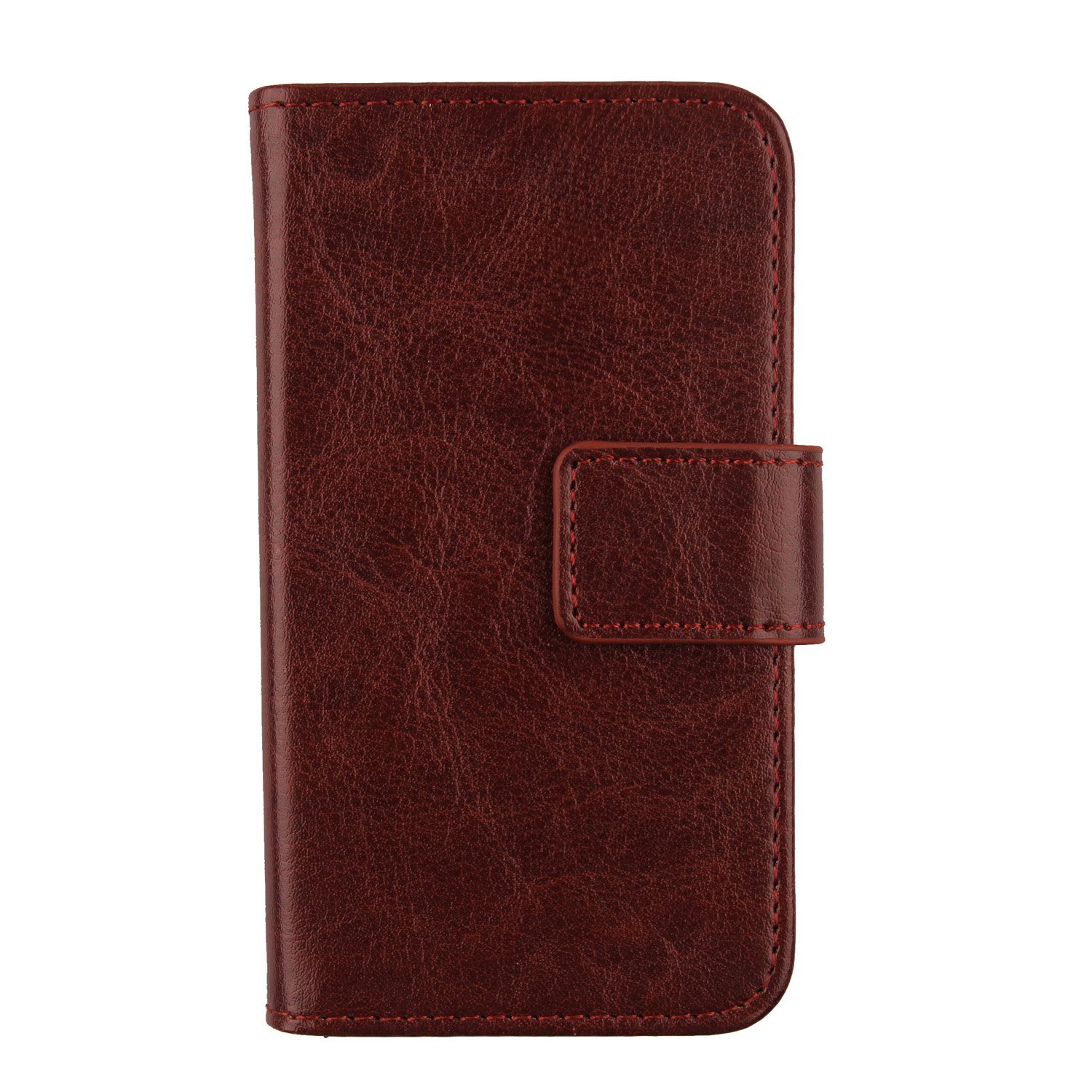 Color Design PU Wallet Flip Leather with Card Slots Cover Skin Protection Case Shell for HomTom S16 5.5" (Brown)