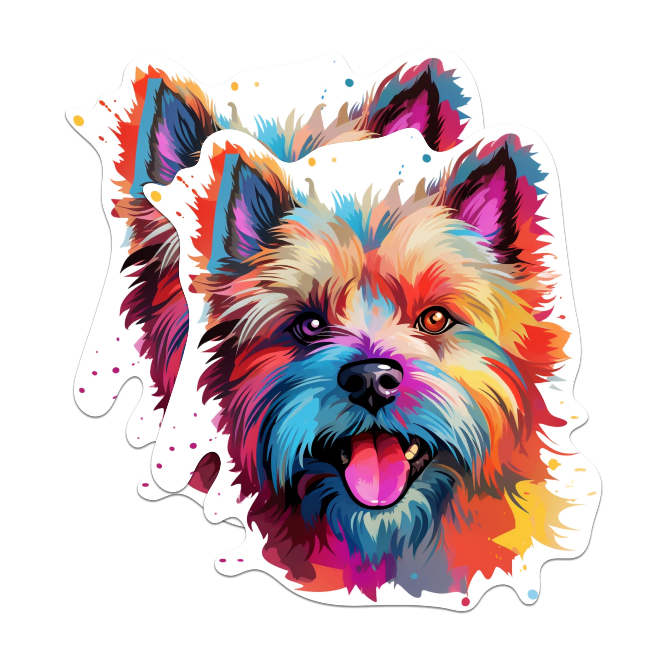 (2 Pack) Cairn Terrier Dog Breed Stickers - 5 Inches On Longest Side - Choose from Over 100 Dog Breeds - for Cars, Trucks, Skateboards, Laptops - Made in USA - BMCS1807