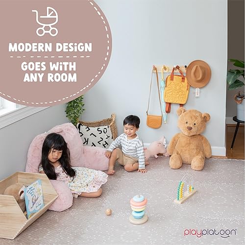 Miniatura 5 de Play Platoon Alfombrillas de juego no tóxicas grandes para niños, 9 azulejos de 72 x 72 pulgadas, azulejos de espuma extragruesos, rompecabezas de