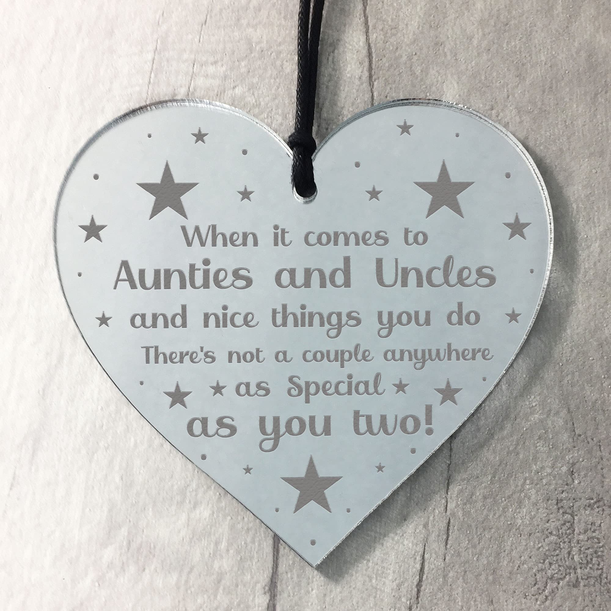 RED OCEAN Birthday Christmas For Auntie Uncle Engraved Heart Thank You Gift Family Love Hearts Plaque