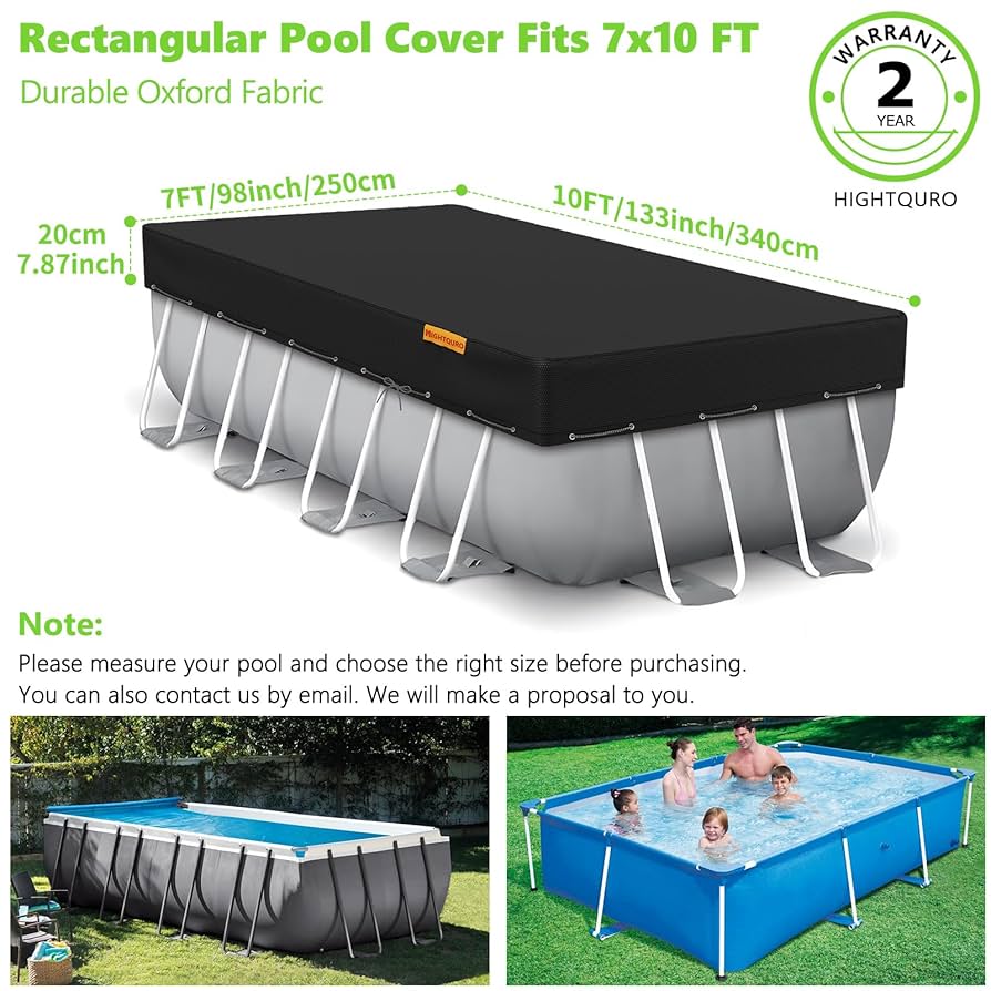 UIRWAY 9x18 FT Winter Rectangular Pool Cover With Reflective Strips, Swimming Pool Cover For Above Ground Pool, Solar Cover Including Rope Tie And Luminous Ground Nails For Rectangular Or Oval