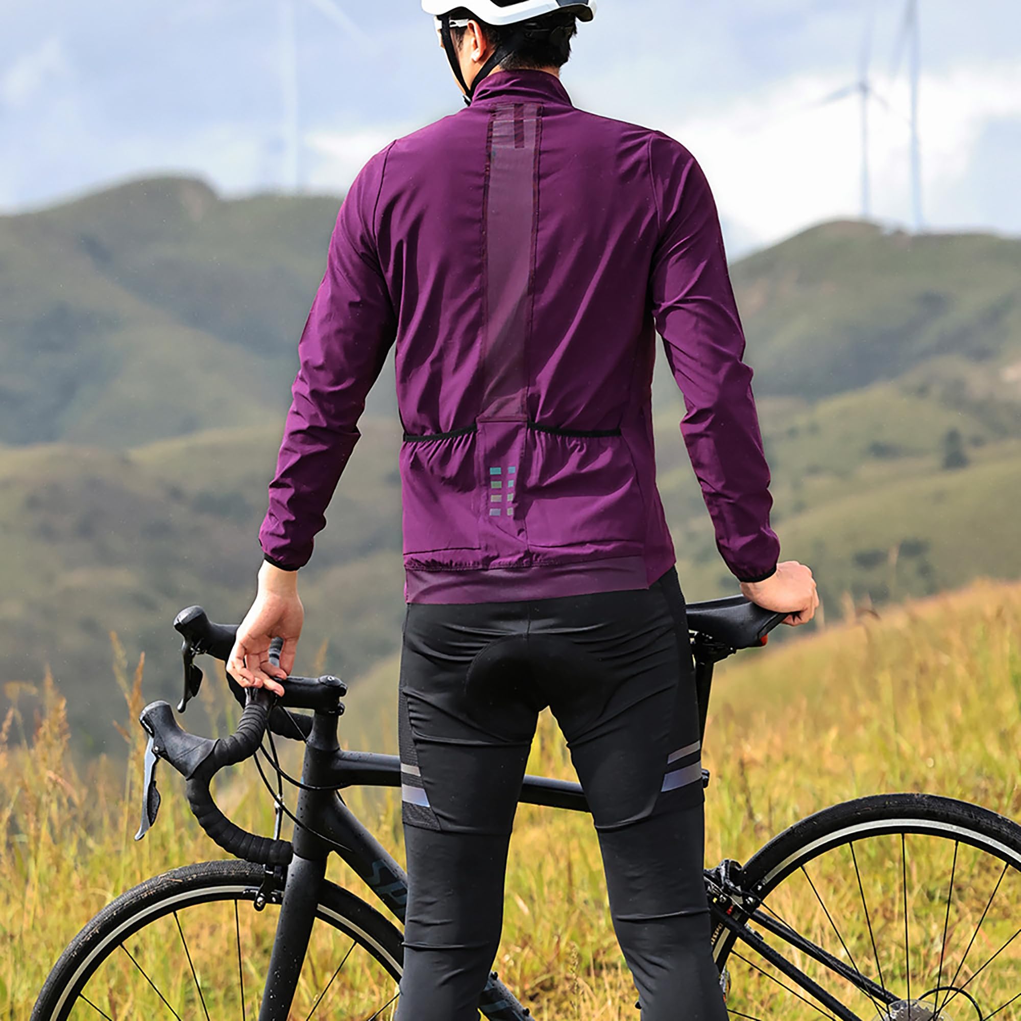 Chaqueta de Ciclismo Softshell Cortavientos para Hombre, Prenda Exterior Impermeable Y Ligera, Transpirable, Ideal para Ciclismo de Montaña Y Running en Verano/Otoño