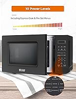 Vista 3 de Microondas Commercial CHEF de 0.7 pies cúbicos con 10 niveles de potencia, microondas de 700 W con pantalla digital, con cerradura de seguridad