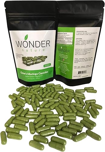 Miniatura 9 de Gene's Moringa Fine Green Powder 100 Veg. Cápsulas, alta potencia, enfoque energético y alerta, aumenta el sistema inmunológico