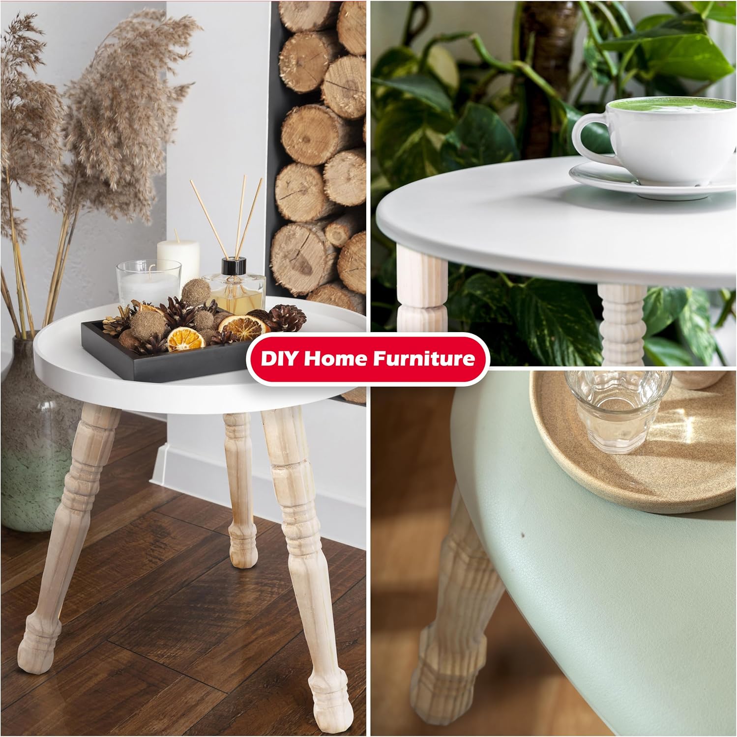 Waddell Traditional Pine Table Leg (1 Count, 28" H) | Quick Mount Decorative Wood Legs with 5/16" Hanger Bolt | Replacement Unfinished Furniture Legs for Crafts, Renovating, Upcycling DIY Home Decor
