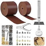 363 Pcs Leather for Crafts Kit 140 Inches Leather Straps Flat with 1 2 Inch Wide 360 Rivets and 1 Double Rivet Tubular Setting Craft Tool for DIY Bags Craft Repairs Decoration