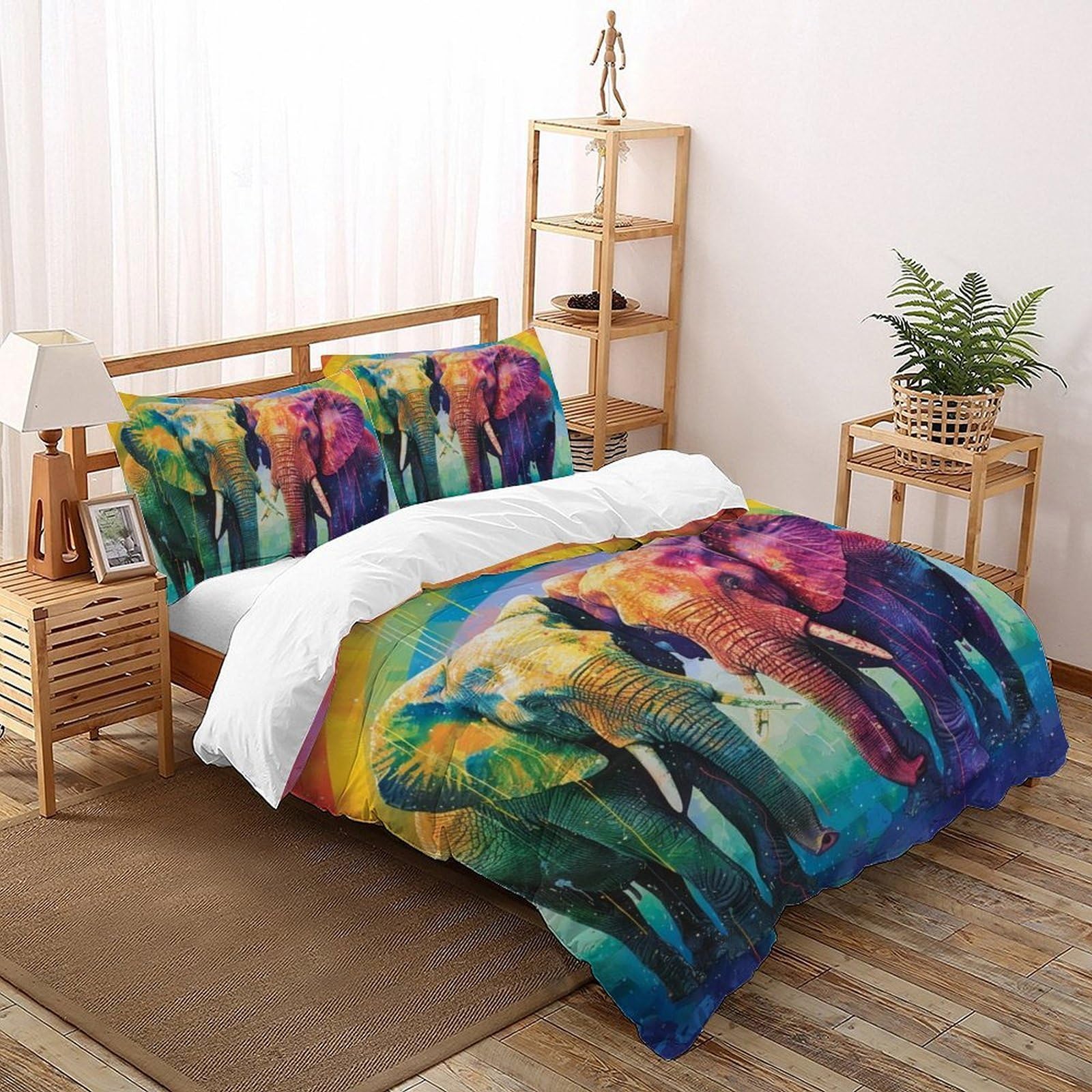 Housse de couette 200x200cm avec 2 taies d'oreiller lit double enfant literie 3D motif