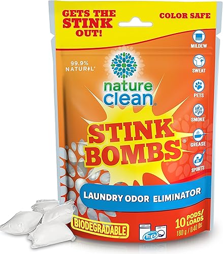 NATURE CLEAN STINK BOMBS - Eliminador de olores de lavandería natural y cápsulas desodorizantes, eliminador de olores de mascotas, eliminador de