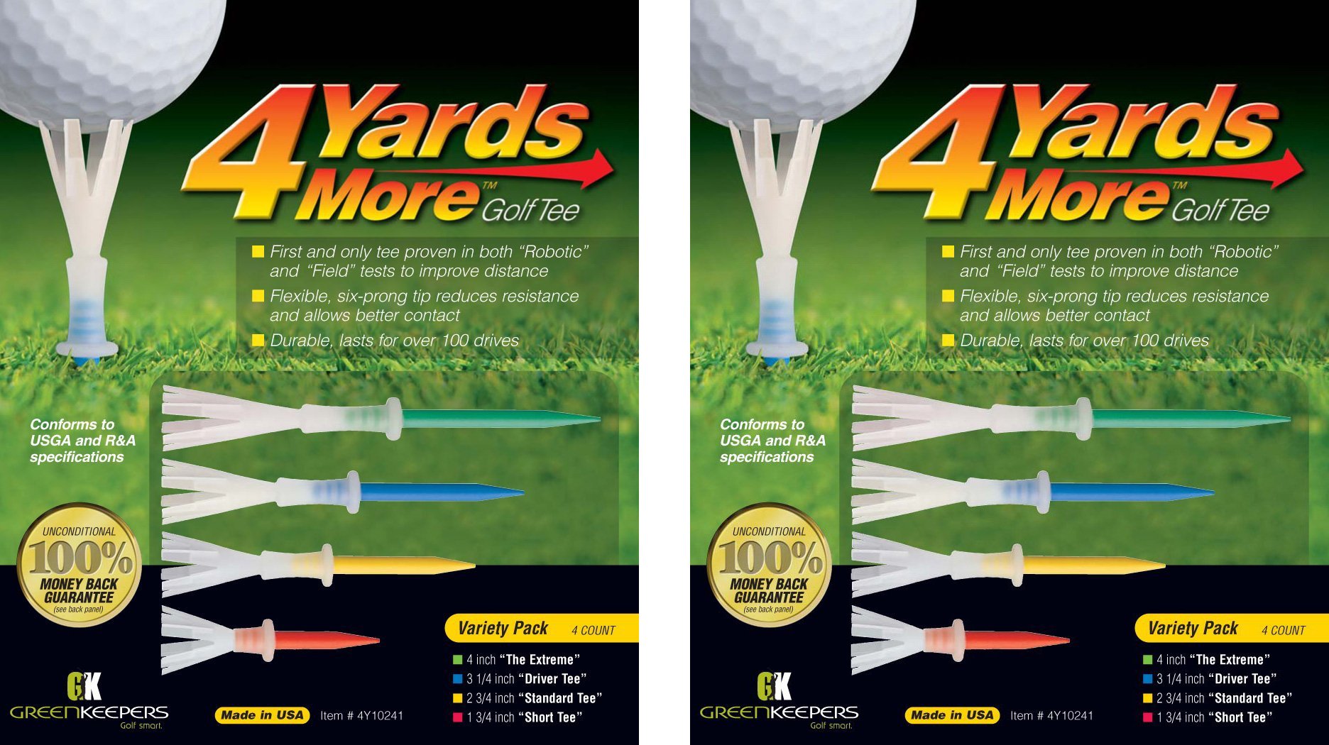 Green keepers4 Yards More Golf Tees - Variety Pack (2 Count)