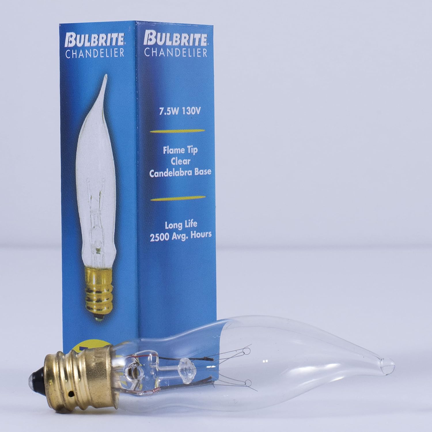 Bulbrite Incandescent CA5 Candelabra Screw Base (E12) Light Bulb, 7.5 Watt, Clear