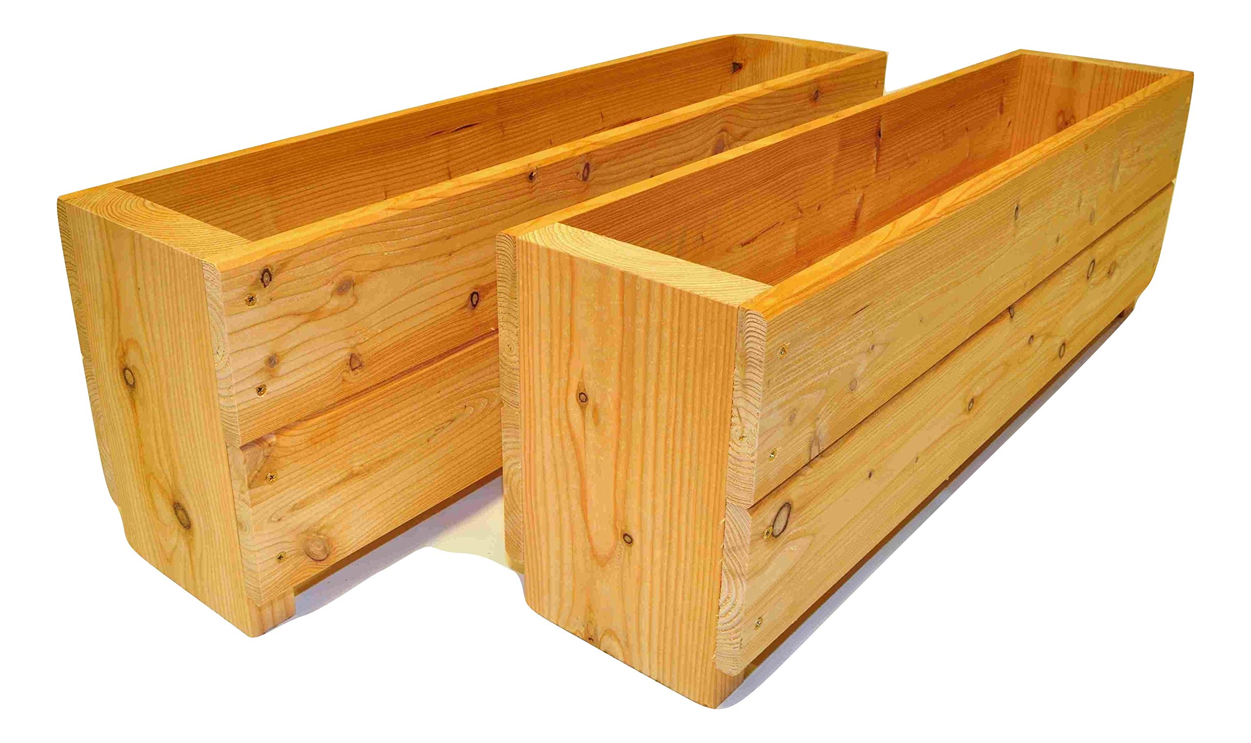 Garden Larch Walnut Planter Wooden Trough 1M Long X2 - Great For Spring Planting