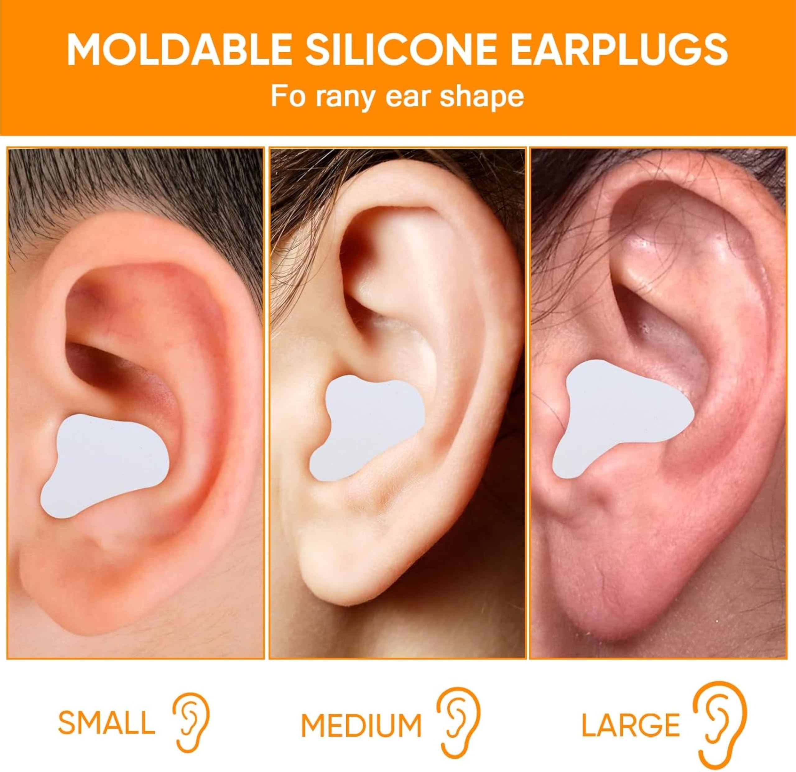 Aqua Ears - Tapones para los oídos de silicona suave (6 pares)