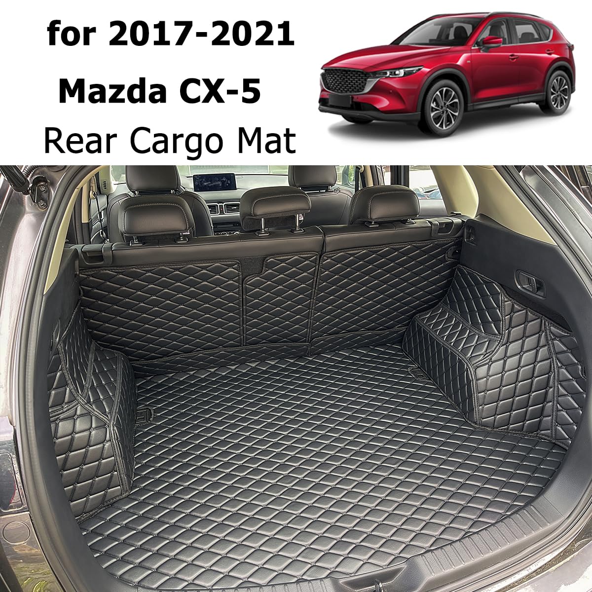 Set Tappetini Auto In Gomma TPE Per Mazda CX-5 2017-2024 - Completo Anteriori, Posteriori, Bagagliaio E Schienale, Antiscivolo, Inodore