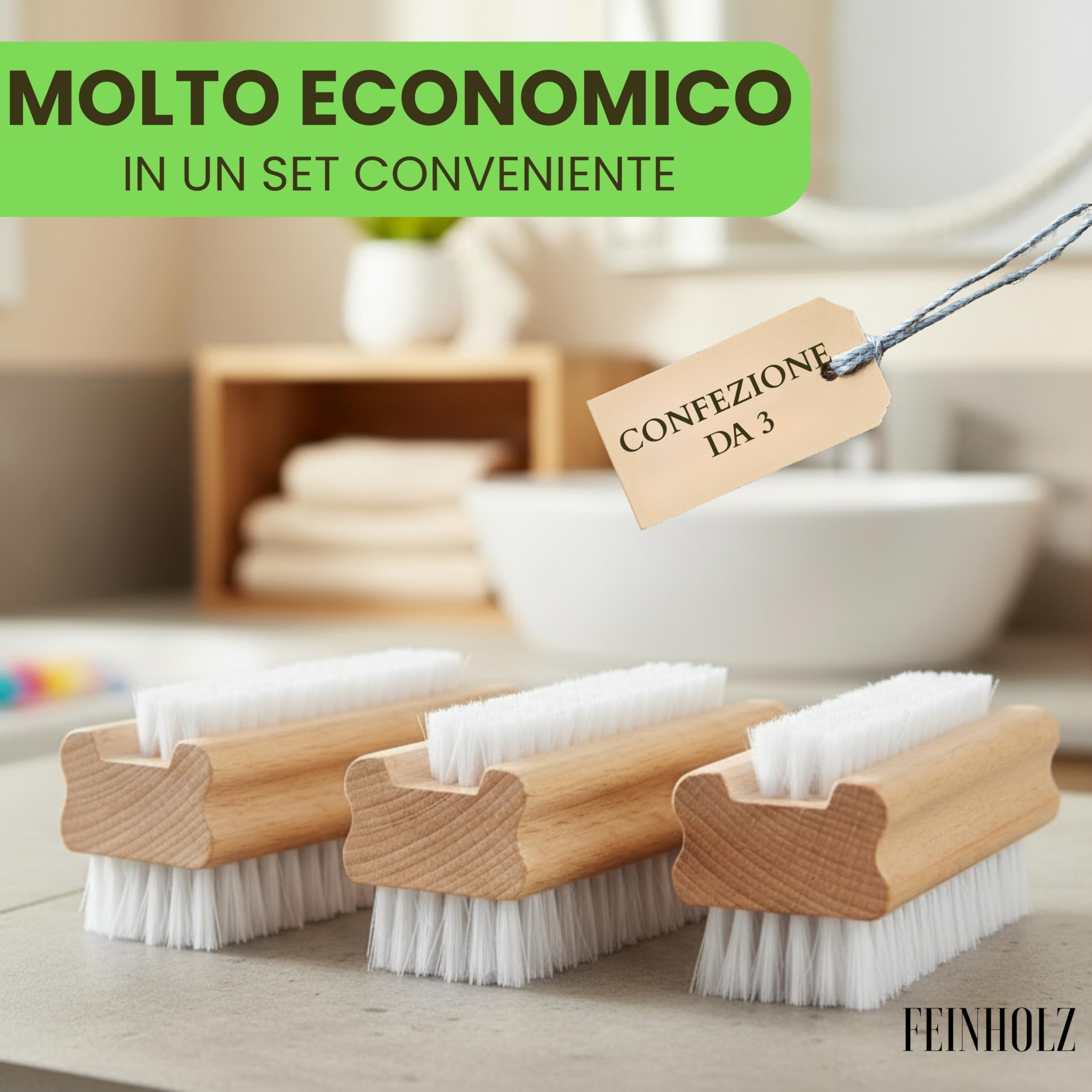 Spazzola per unghie mani (3 pezzi) • per una perfetta igiene e pulizia • spazzolino unghie bambini • Spazzole da Bagno • spazzolino unghie mani • spazzole unghie • spazzolina unghie manicure