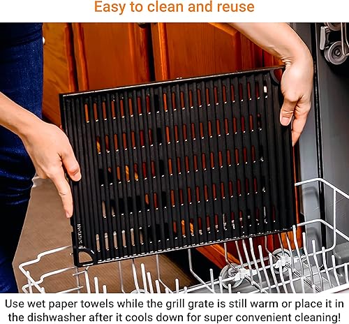 Miniatura 6 de Kenyon Rejilla para parrilla, rejilla de metal antiadherente de grado quirúrgico, rejilla de cocción hecha de aluminio fundido, calentamiento rápido