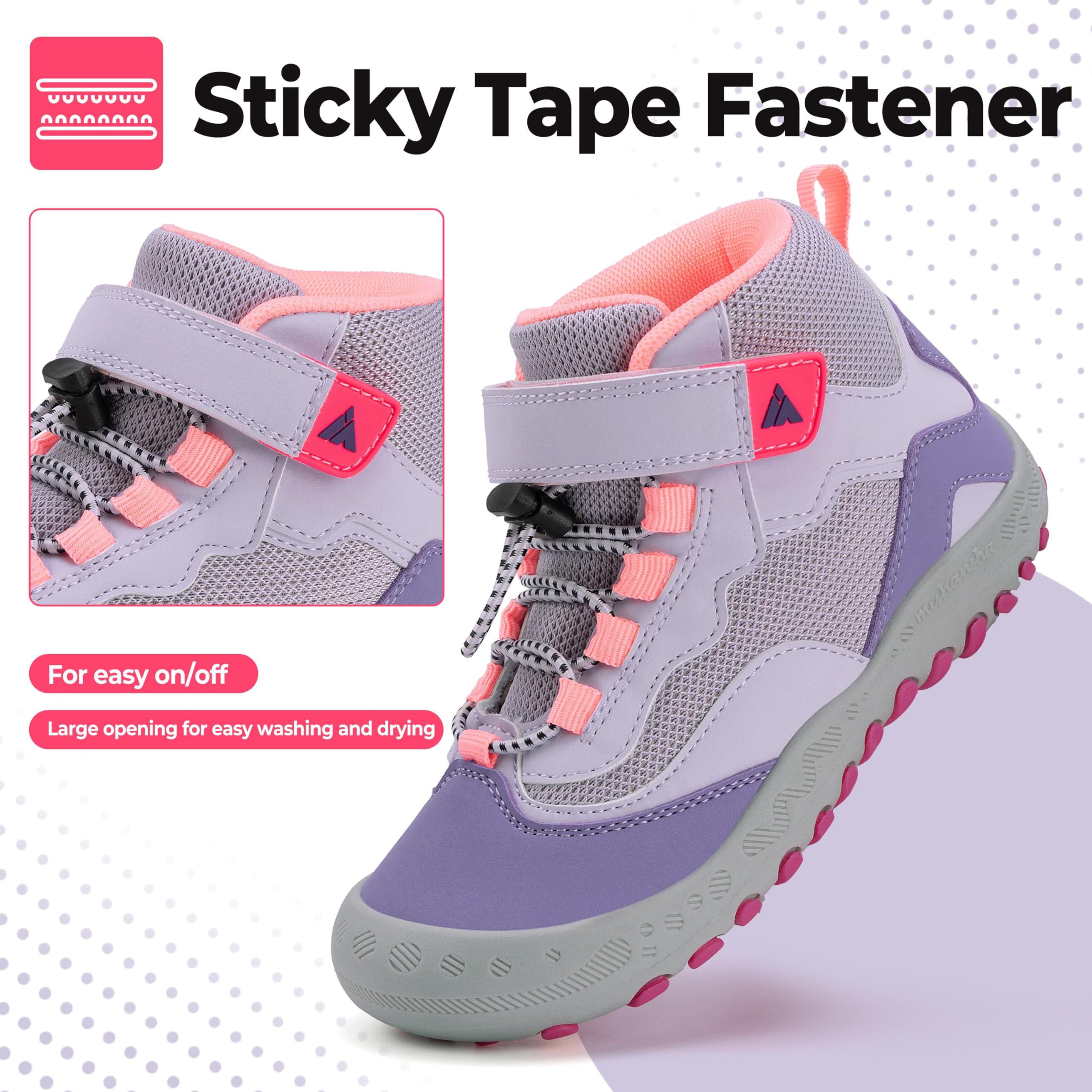 Mishansha Niña Zapatillas de Trekking Botas de Senderismo Transpirables Morado Claro 34