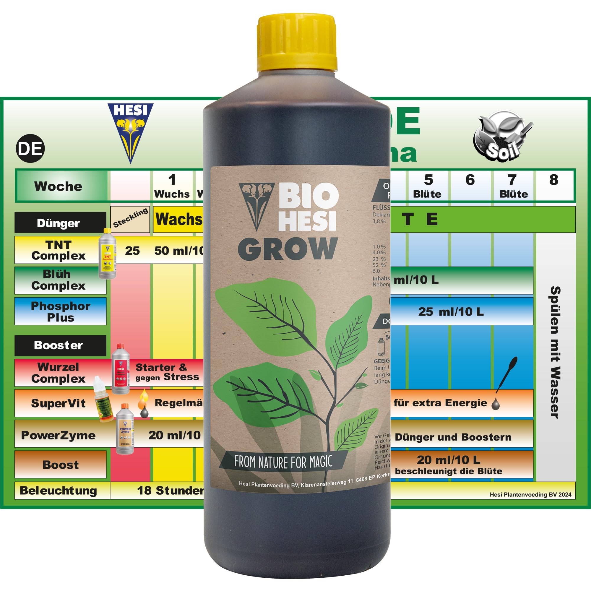Hesi Bio Grow 1L - Organischer Dnger fr krftiges Wachstum und gesunde  Pflanzen - optimale Nhrstoffversorgung fr Indoor- und Outdoor-Anbau :  Amazon.de: Garten