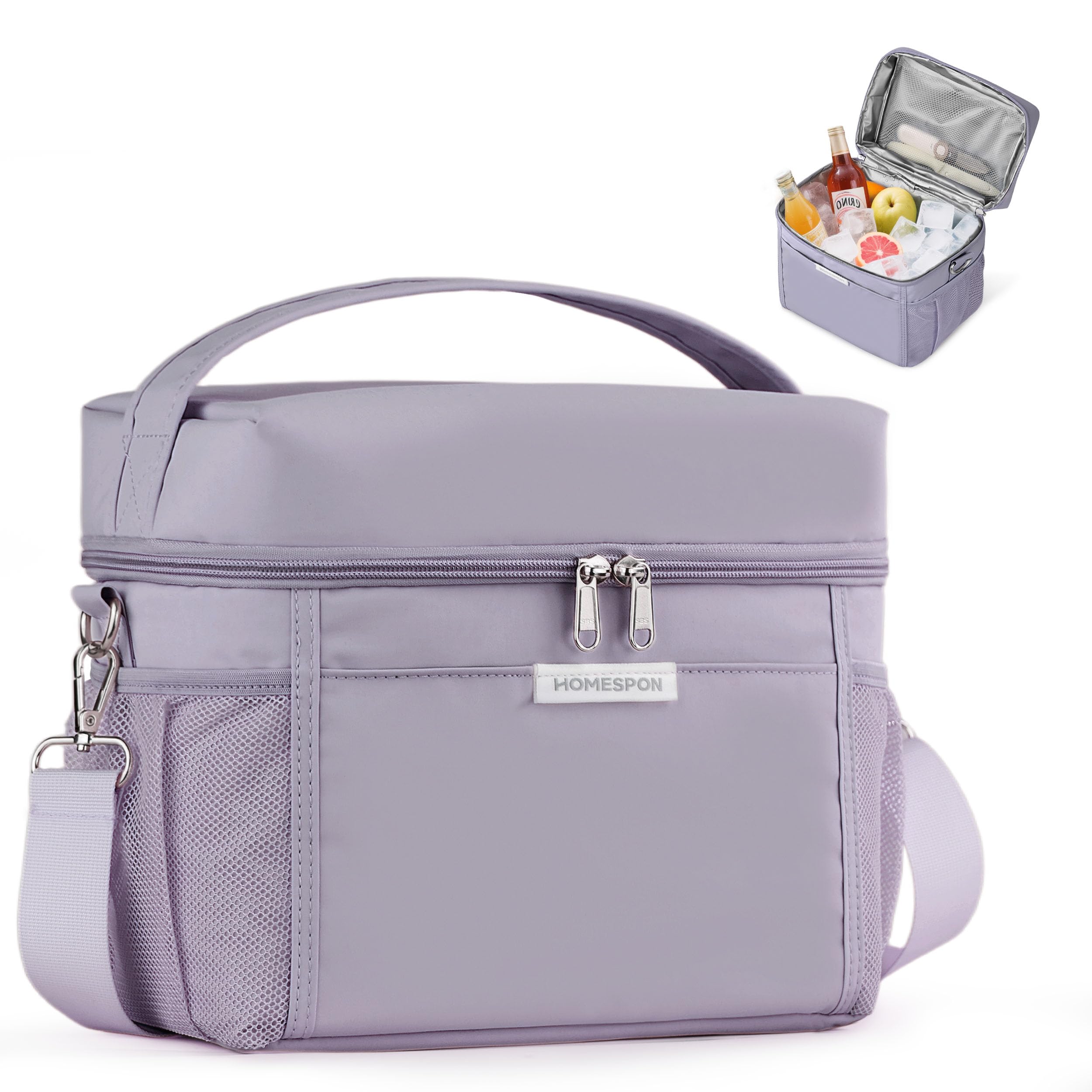 HOMESPON Kühltasche Klein Isoliert Faltbare Lunchtasche für Unterwegs, Picknick, Büro & Reise Thermotasche Lunch Bag mit Tragegriff, 8.5L/15L