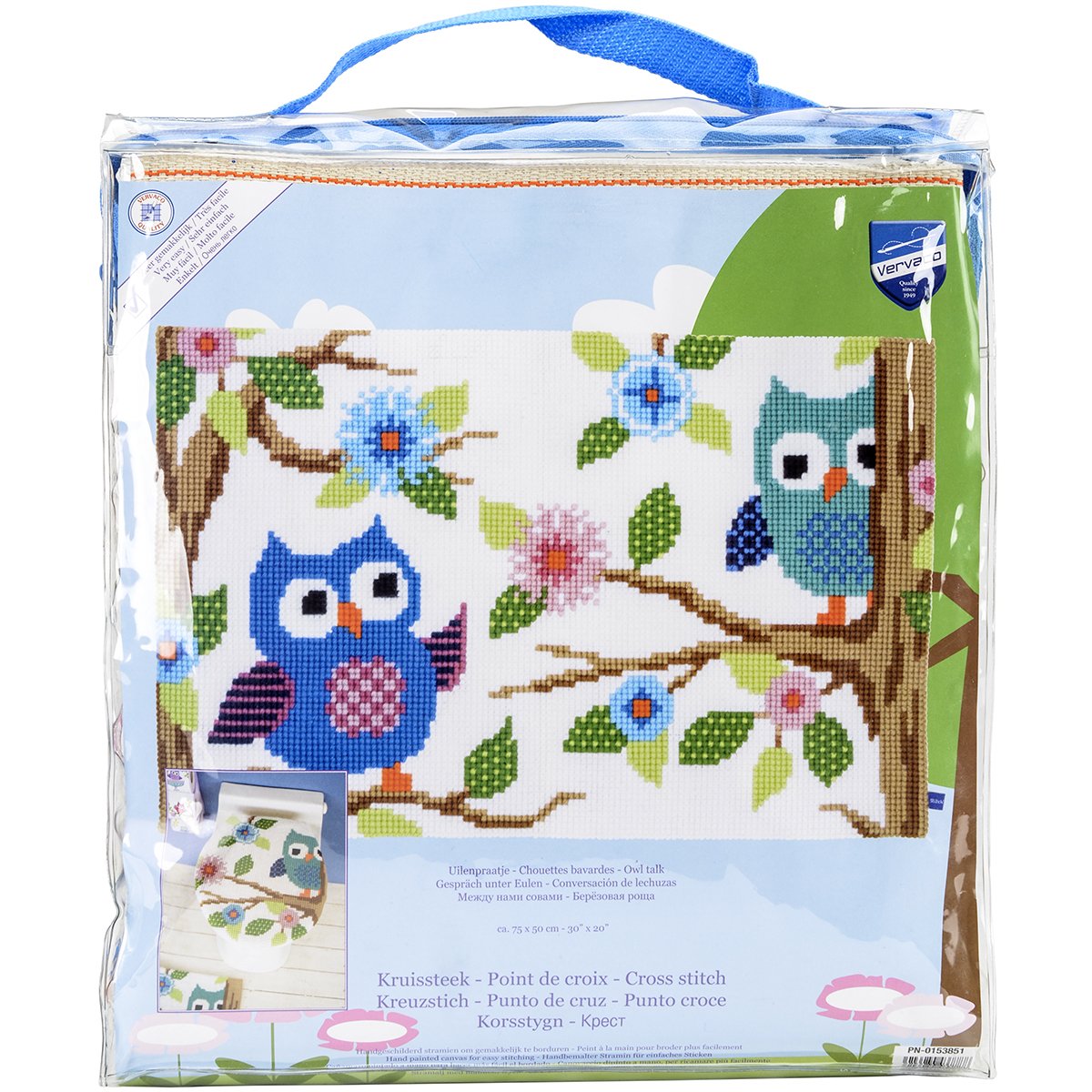 Vervaco Cross Stitch Rug: Owl Talk, Multi-Colour