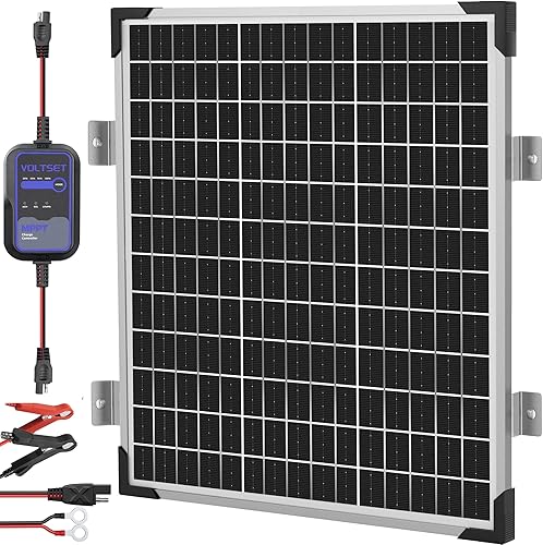 Miniatura 16 de Kit de panel solar Voltset 30 W 12 V con controlador MPPT, cargador de batería solar y mantenedor, panel solar impermeable con soporte de montaje