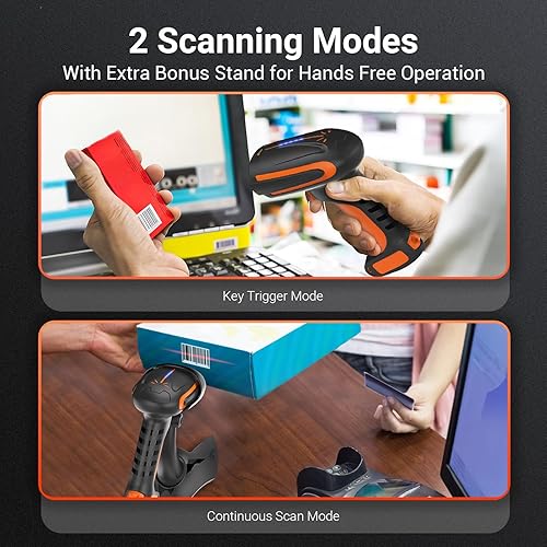 Miniatura 6 de Tera Escáner de código de barras inalámbrico 2D QR: versión Pro todo nuevo indicador de nivel de batería 2500mAh industrial a prueba de caídas 1D 2D