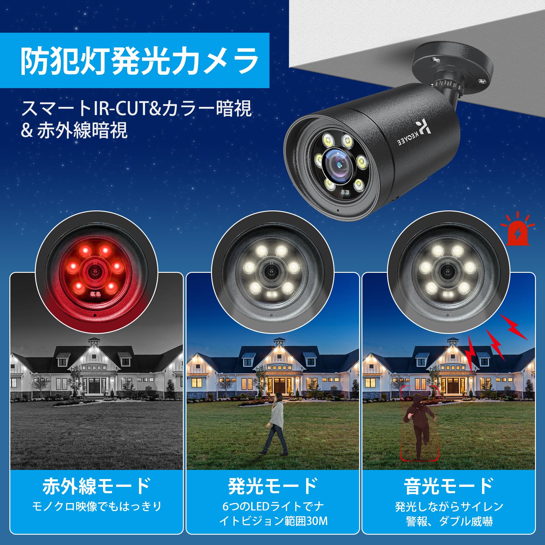 Amazon.co.jp: 【500万高画素・フルカラー撮影・双方向音声】KEOYEE