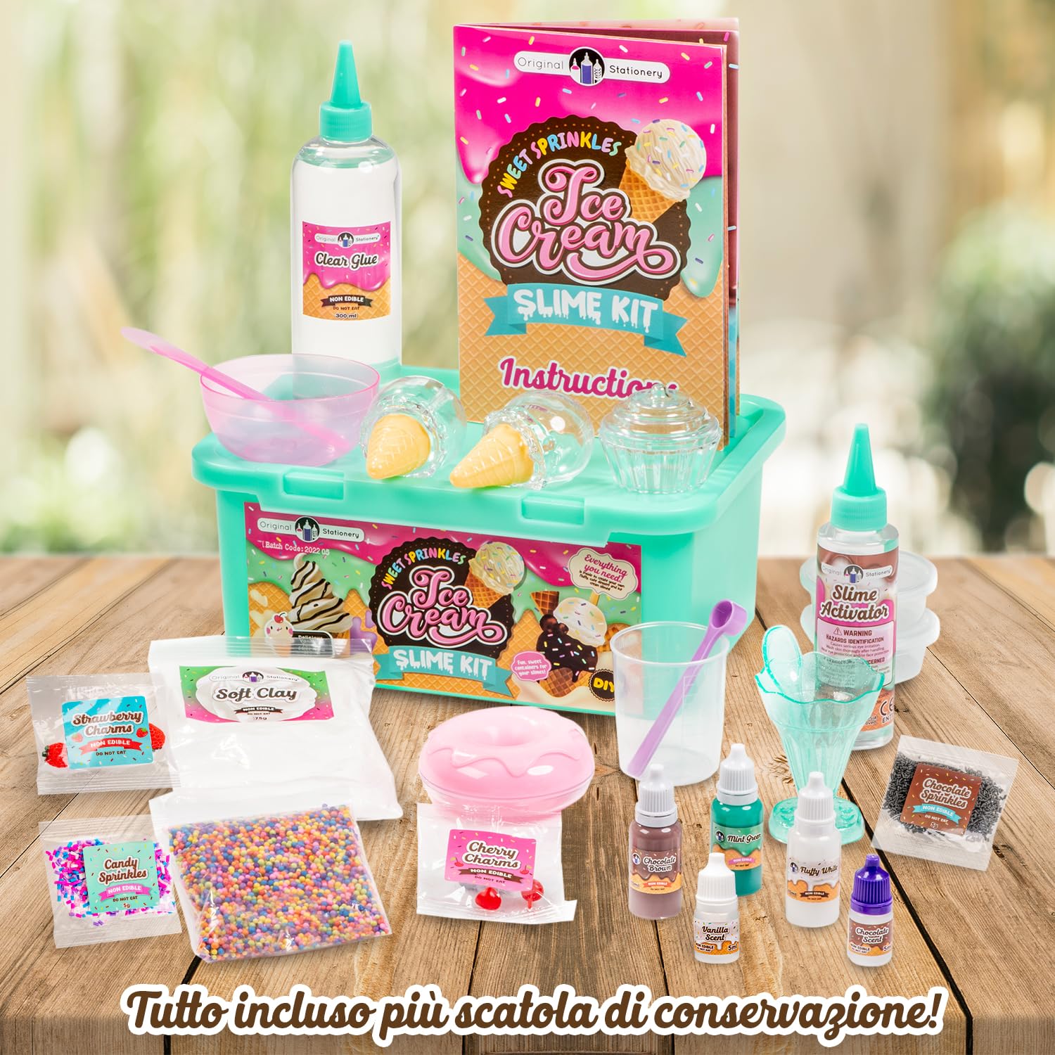 Original Stationery Slime Kit Sweet Sprinkles Ice Cream, Kit per Fare Slime Delizioso, Crea Slime Sundae e Tanto Altro, Slime per Bambini, Regalo di Compleanno