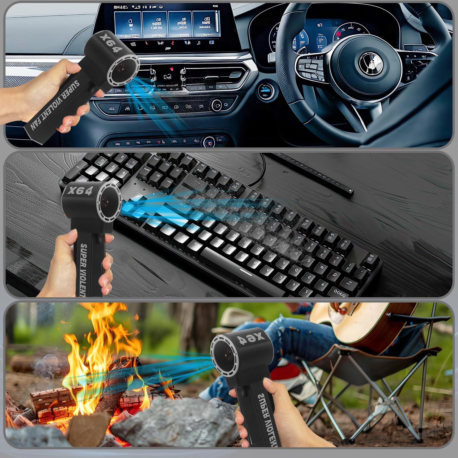 jiingekk Rechargeable High Speed Air Dusters With 140000RPM Fan For Electronics And Outdoor Use Industrial And Household Cleaning Handheld Blower