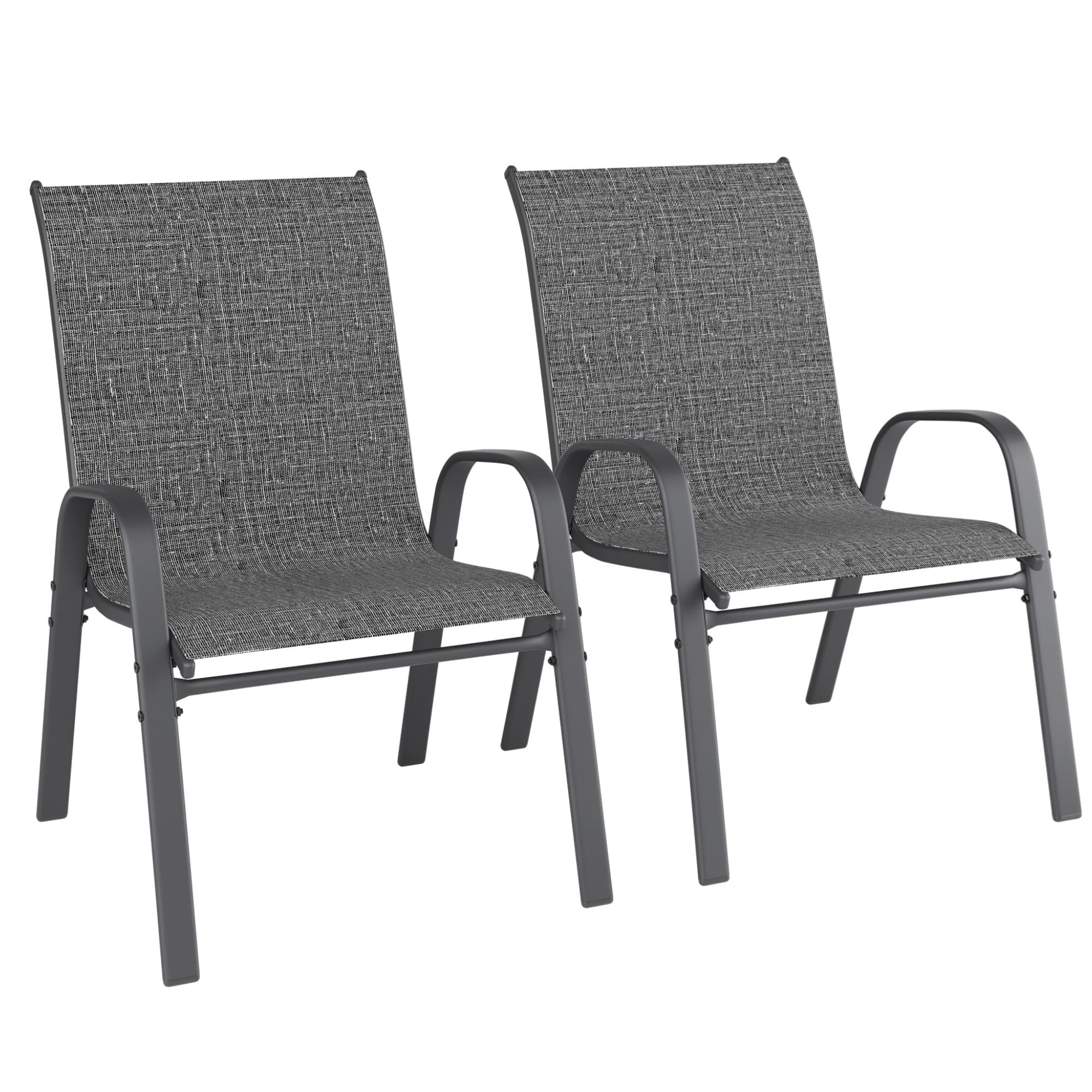 Redpick Patio Chairs Set of 2, Outdoor Dining Chairs Stackable for All Weather, Breathable Metal Modern Outside Furniture Chair for Pool Side, Garden,