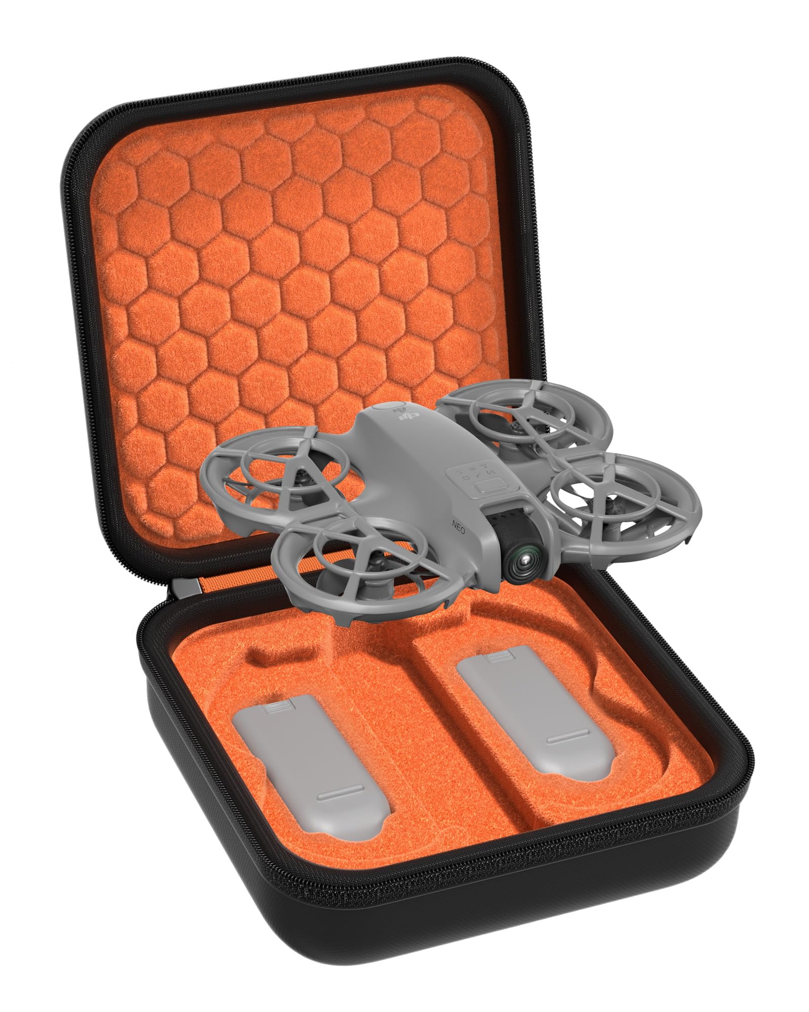 ProCase Twardy futerał do DJI Neo 2 (2025) – odporny na wstrząsy schowek podróżny na drona + 2 baterie (tylko etui) – pomarańczowo-czarny