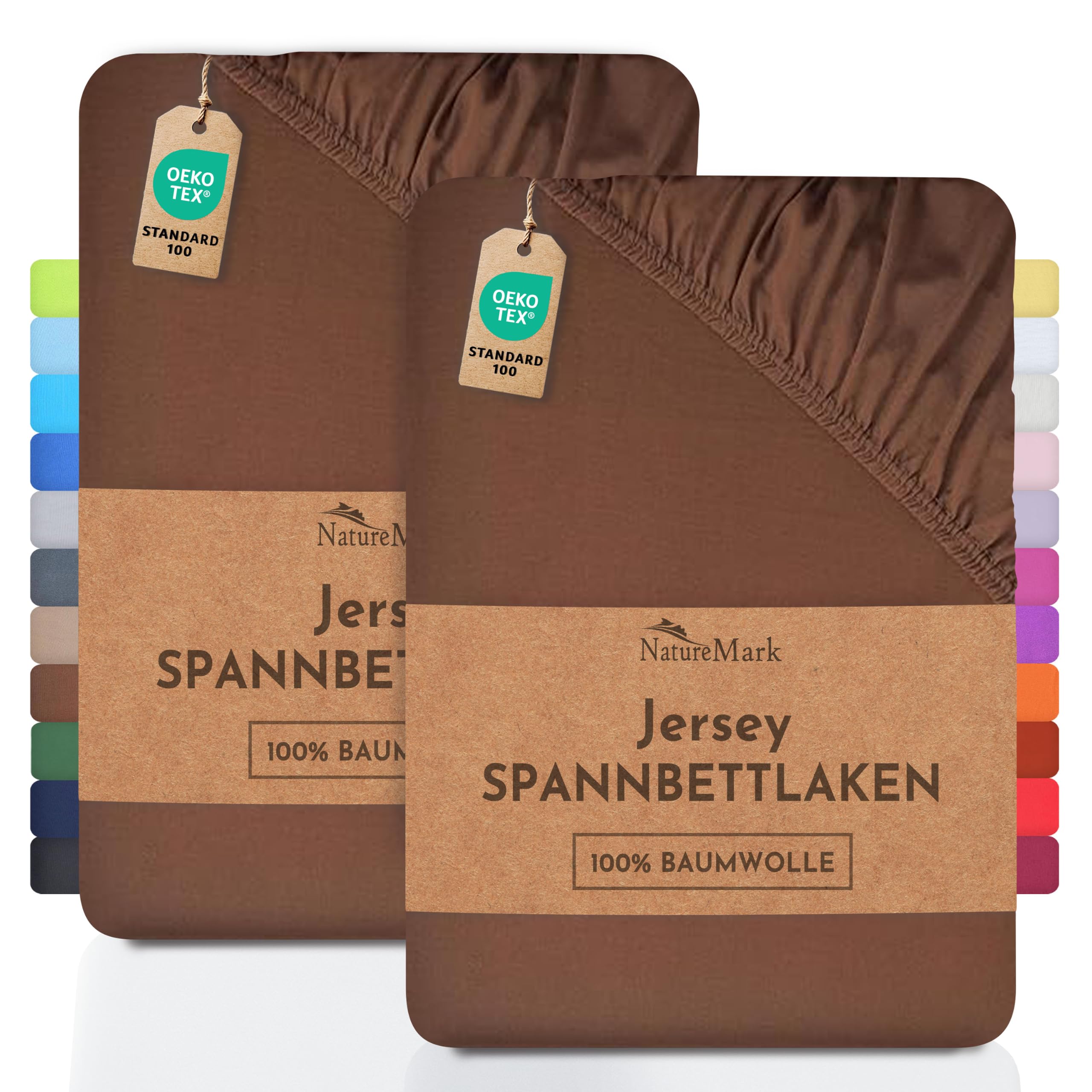2 Jersey Spannbettlaken Spannbetttuch Baumwolle Qualität Ökotex Standard 100