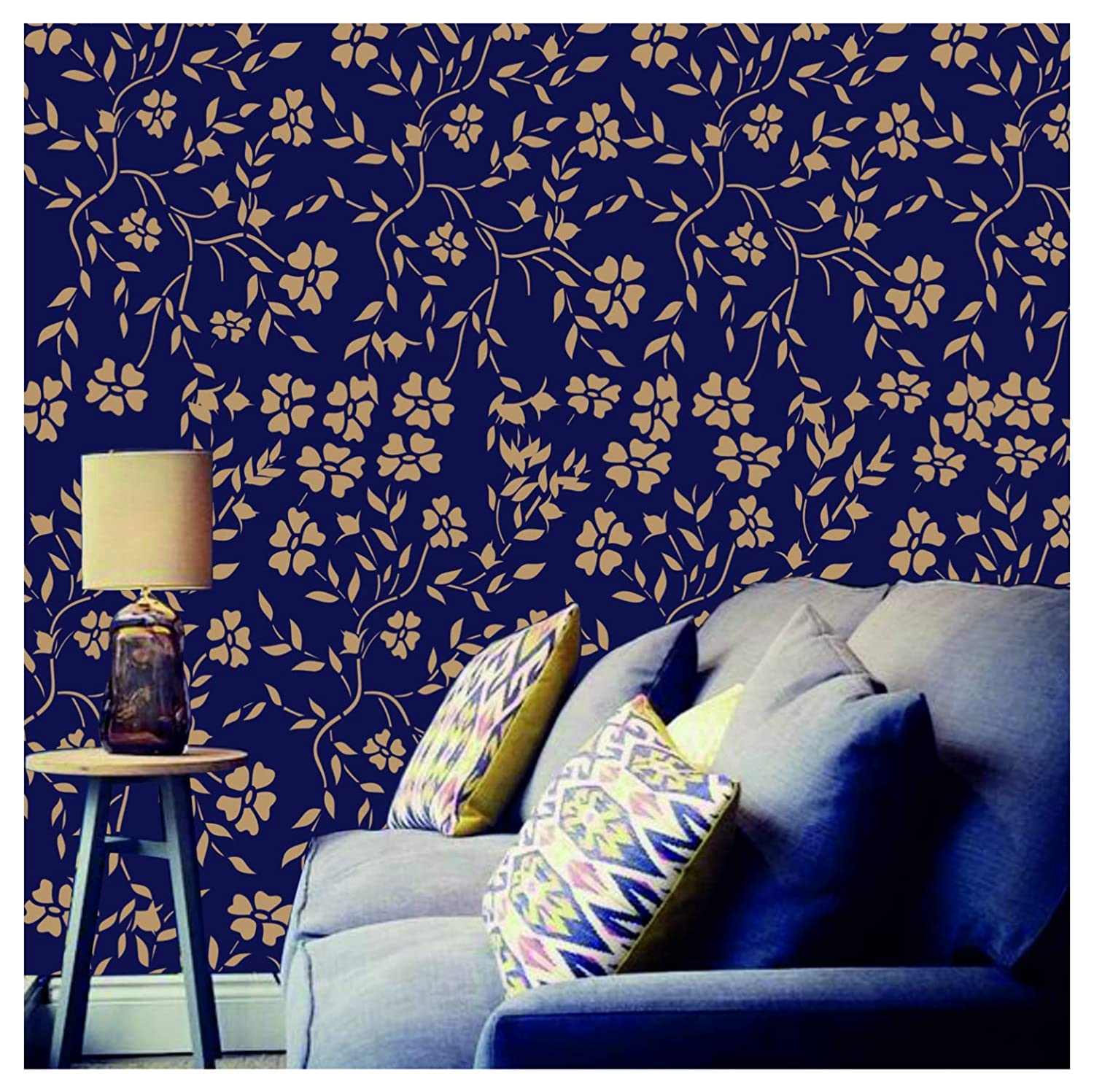 DECORNOW Glowart Floral Paint Reusable DIY Wall Stencil Painting, Suitable for Home Decoration, Wall Decoration Size : (16 inch x 24 inch) (B07VQL6Y8Z) Amazon Price History, Amazon Price Tracker