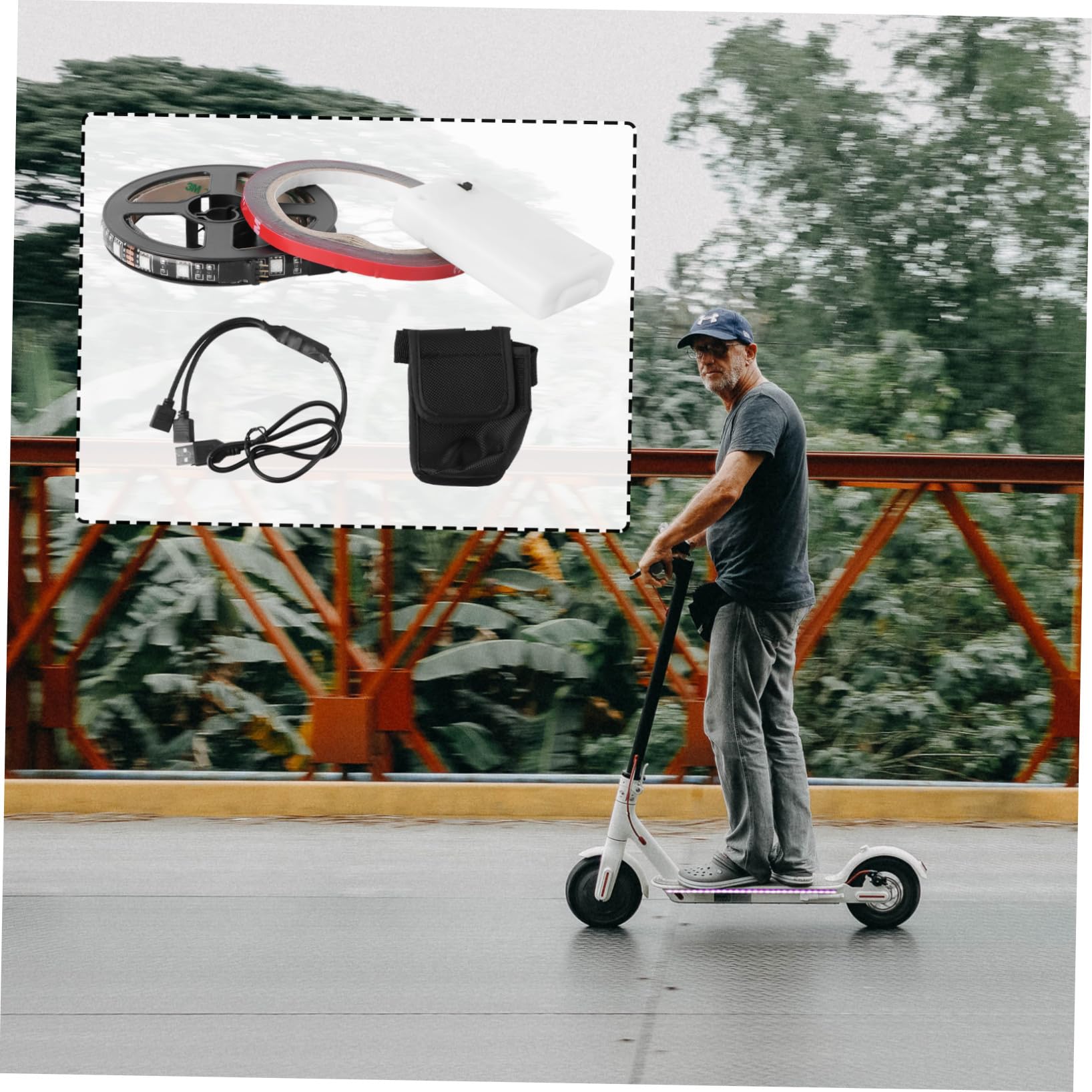 Kisangel Striscia LED per Scooter Elettrico Accessorio Decorativo per Personalizzare e Migliorare La Visibilità Sulla