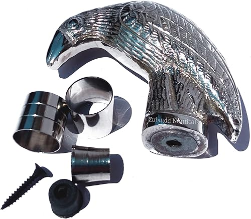 Miniatura 8 de Antique Embossed Solid Brass Raven Crow Head Handle for Walking Stick Canes Shaft