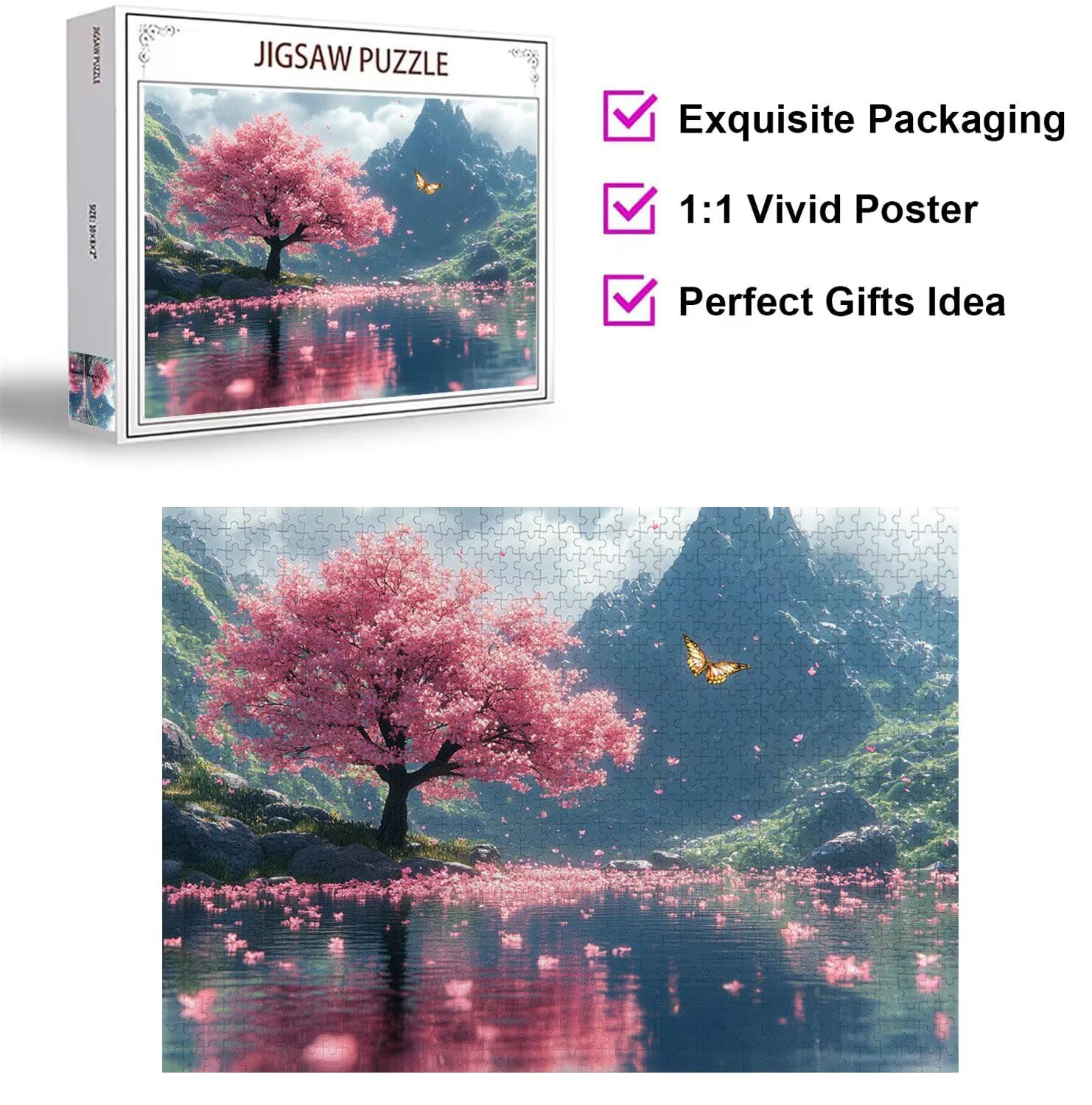 Puzzle 6000 sztuk 179 x 105 cm Puzzle Dorośli wiśnia w kwiatach górskich, n