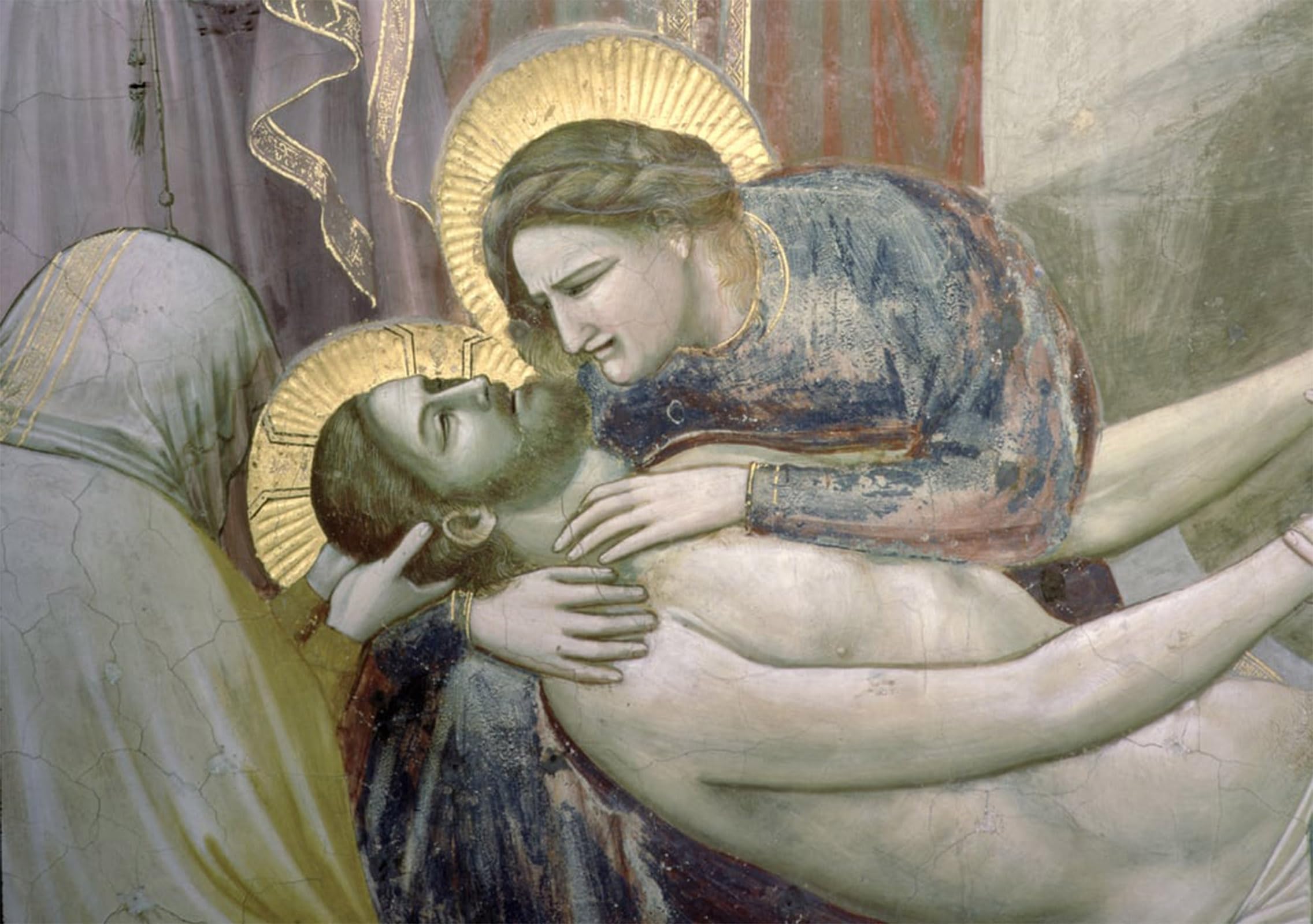ARTXLXXBN Famous Painting Art Wall Decor Abstract Art Picture the Lamentation Detail of the Lady and Christ by Giotto Di Bondone Animal Pictures for Home Decor 60x90cm