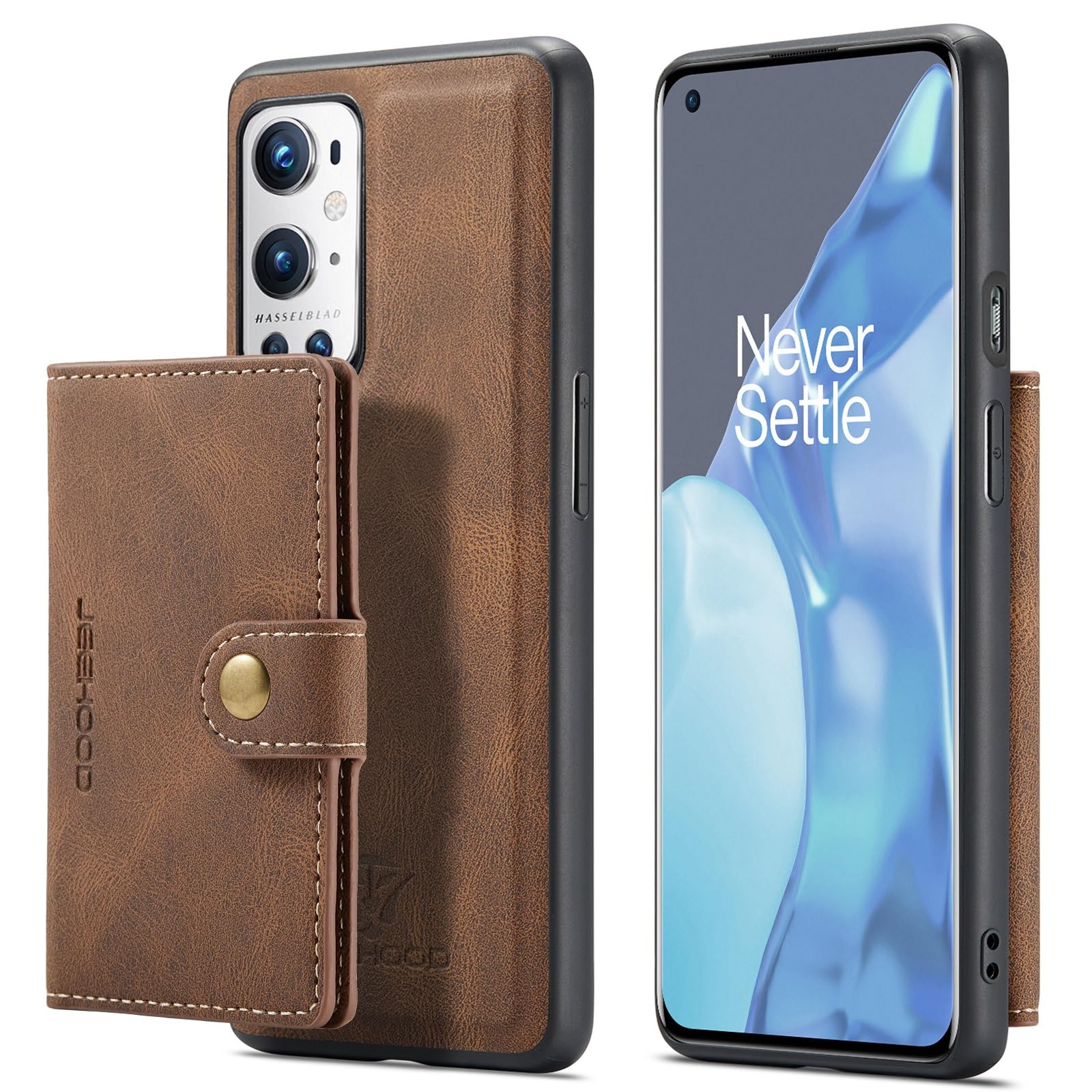 Funda para OnePlus 9 Pro protectora a prueba de golpes con acabado marrón premium 7