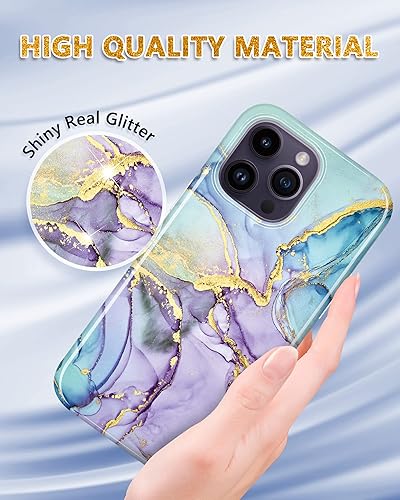 Miniatura 4 de JIAXIUFEN Funda para iPhone 12 Mini, diseño de mármol con purpurina dorada, delgada, a prueba de golpes, TPU suave de goma de silicona, compatible